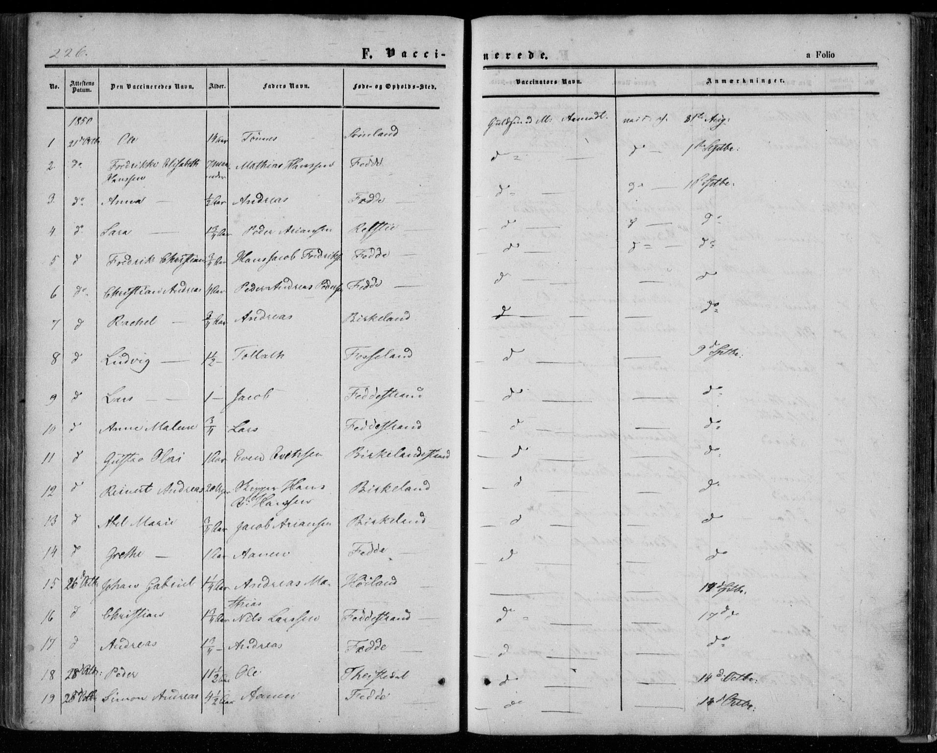 Kvinesdal sokneprestkontor, AV/SAK-1111-0026/F/Fa/Faa/L0002: Parish register (official) no. A 2, 1850-1876, p. 226