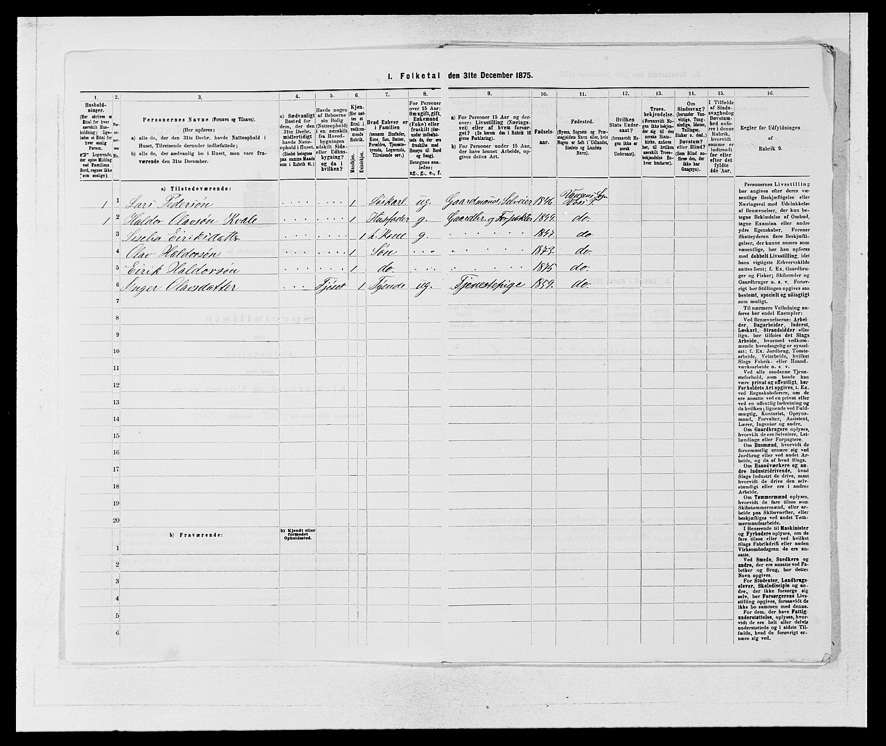 SAB, 1875 census for 1235P Voss, 1875, p. 802