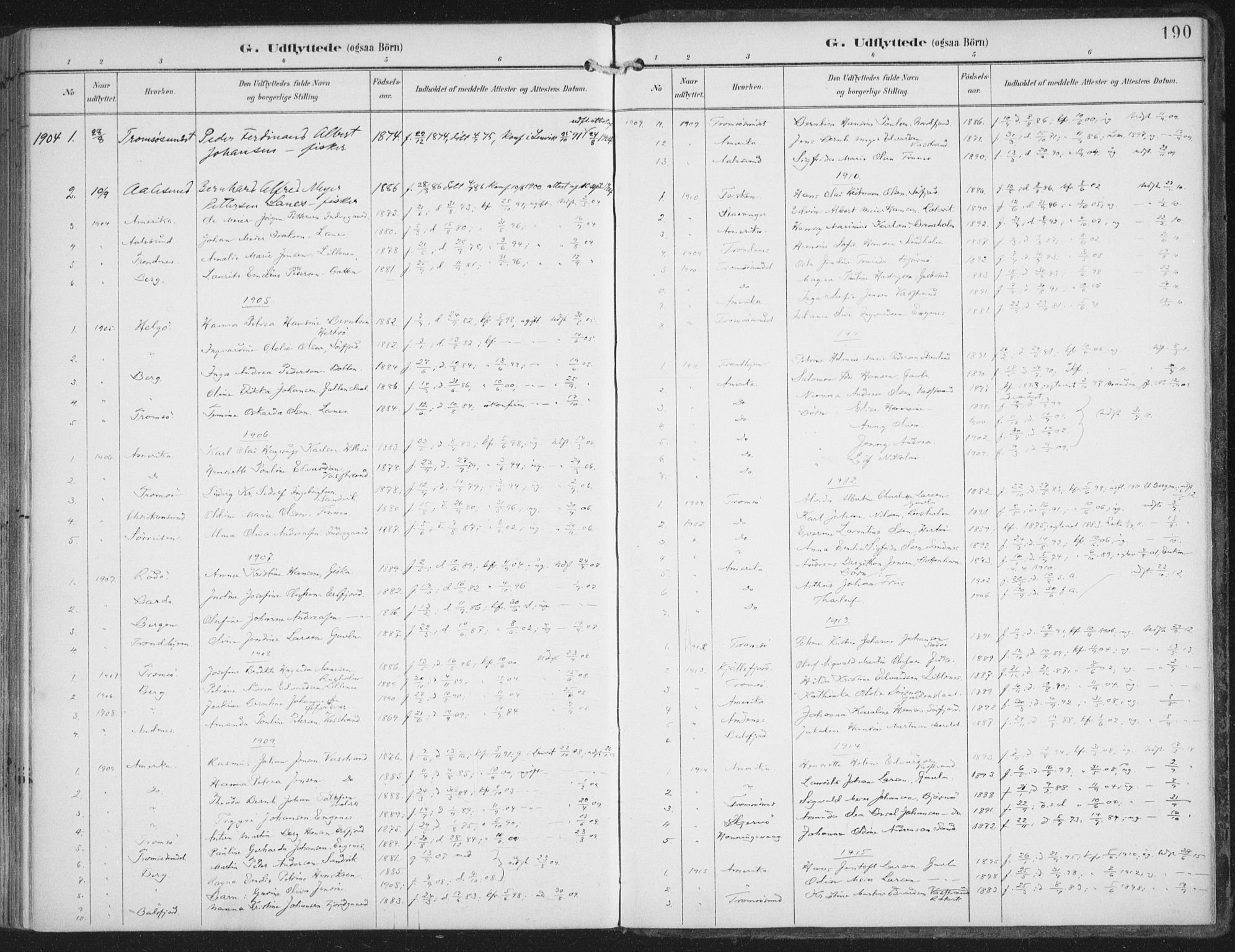 Lenvik sokneprestembete, SATØ/S-1310/H/Ha/Haa/L0015kirke: Parish register (official) no. 15, 1896-1915, p. 190