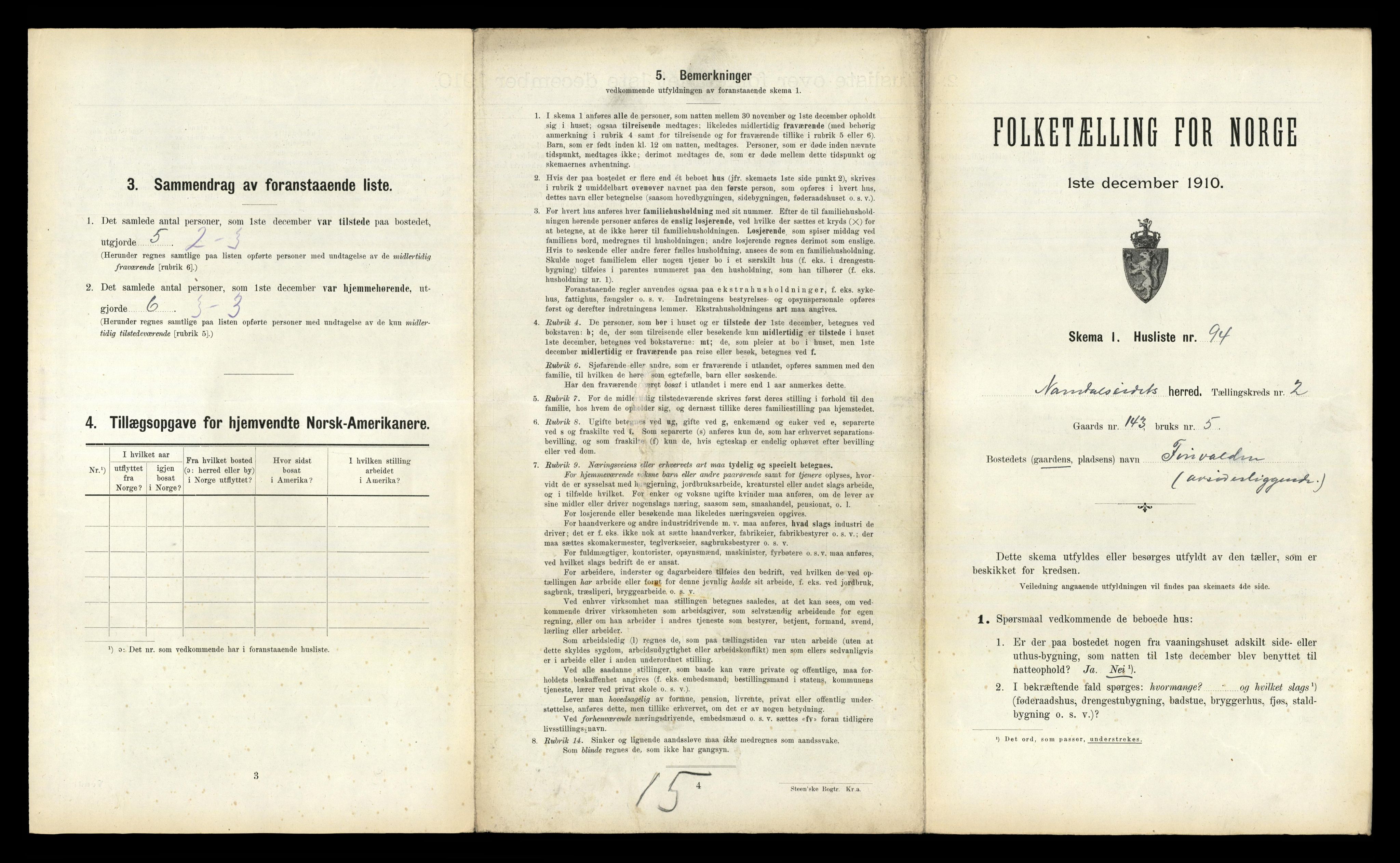 RA, 1910 census for Namdalseid, 1910, p. 362