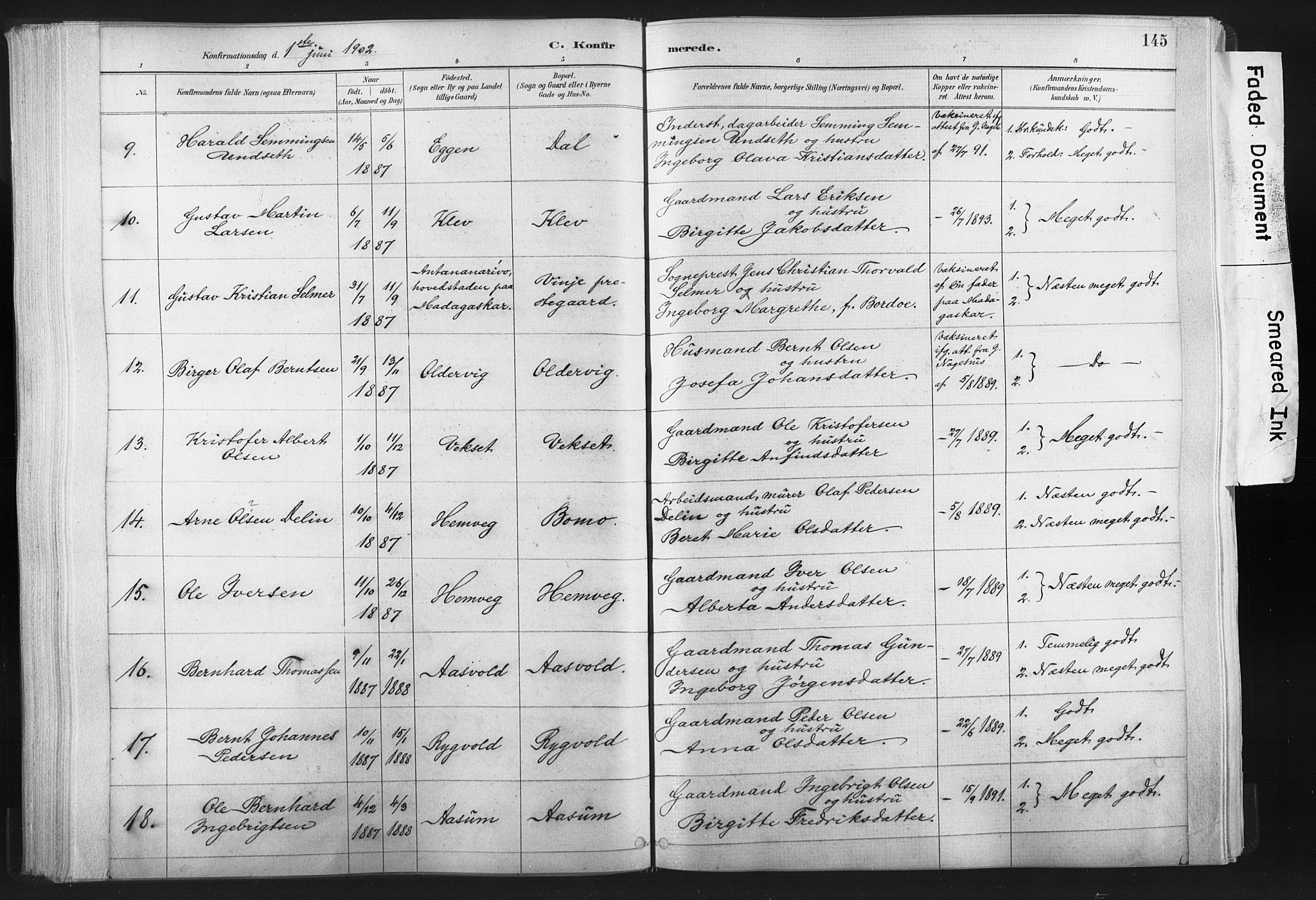 Ministerialprotokoller, klokkerbøker og fødselsregistre - Nord-Trøndelag, SAT/A-1458/749/L0474: Parish register (official) no. 749A08, 1887-1903, p. 145