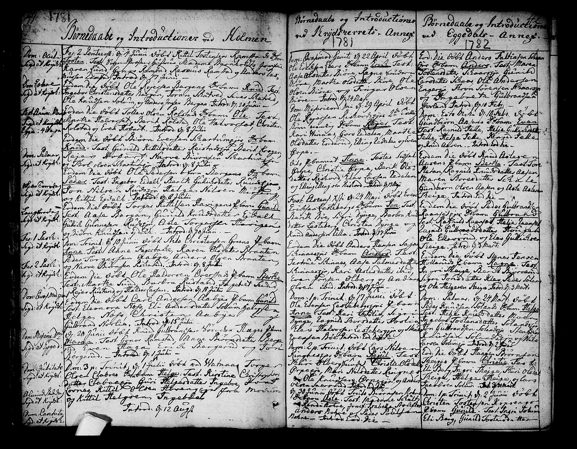 Sigdal kirkebøker, AV/SAKO-A-245/F/Fa/L0002: Parish register (official) no. I 2, 1778-1792, p. 41-42