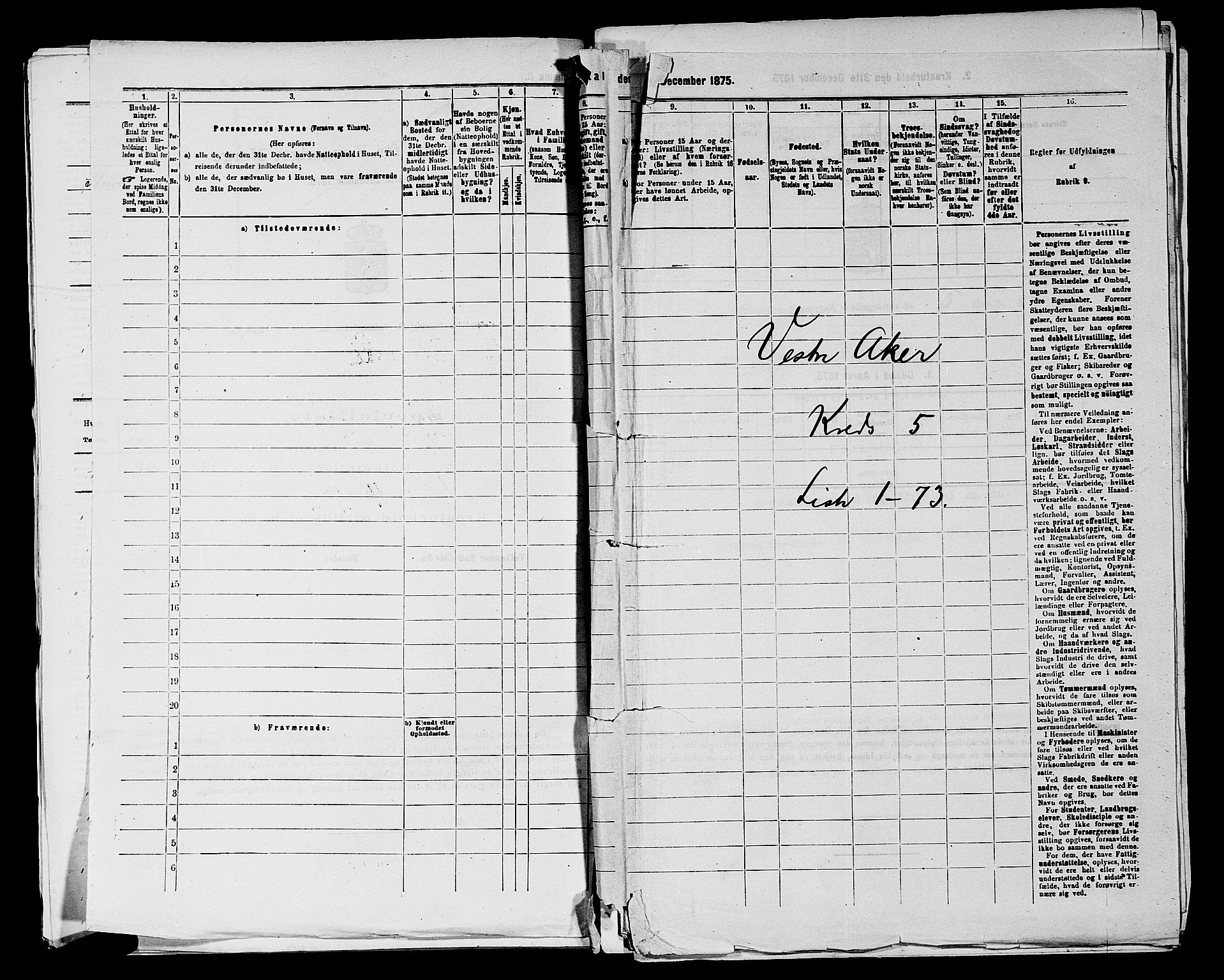 RA, 1875 census for 0218aP Vestre Aker, 1875, p. 864