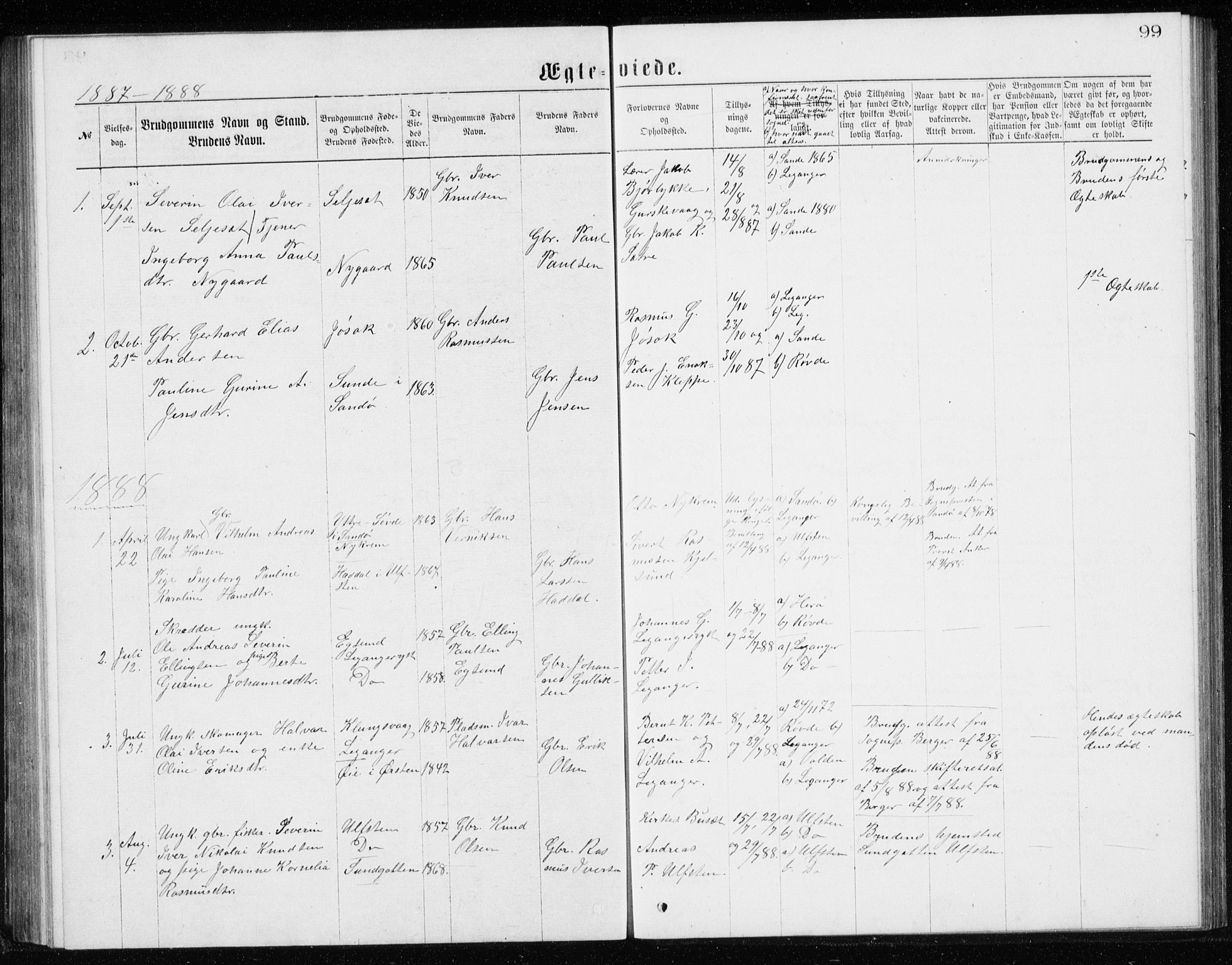 Ministerialprotokoller, klokkerbøker og fødselsregistre - Møre og Romsdal, AV/SAT-A-1454/508/L0097: Parish register (copy) no. 508C01, 1873-1897, p. 99