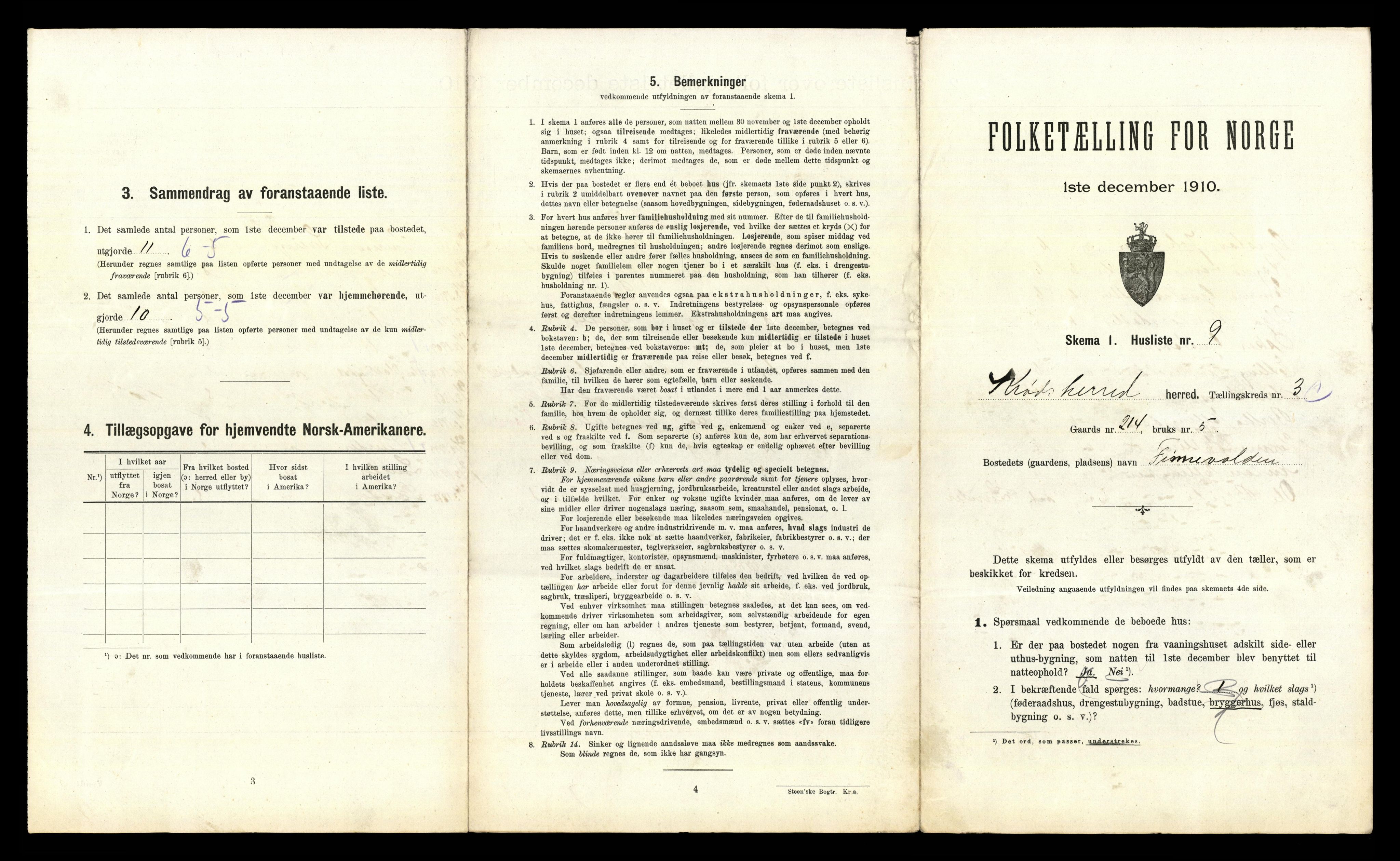 RA, 1910 census for Krødsherad, 1910, p. 619