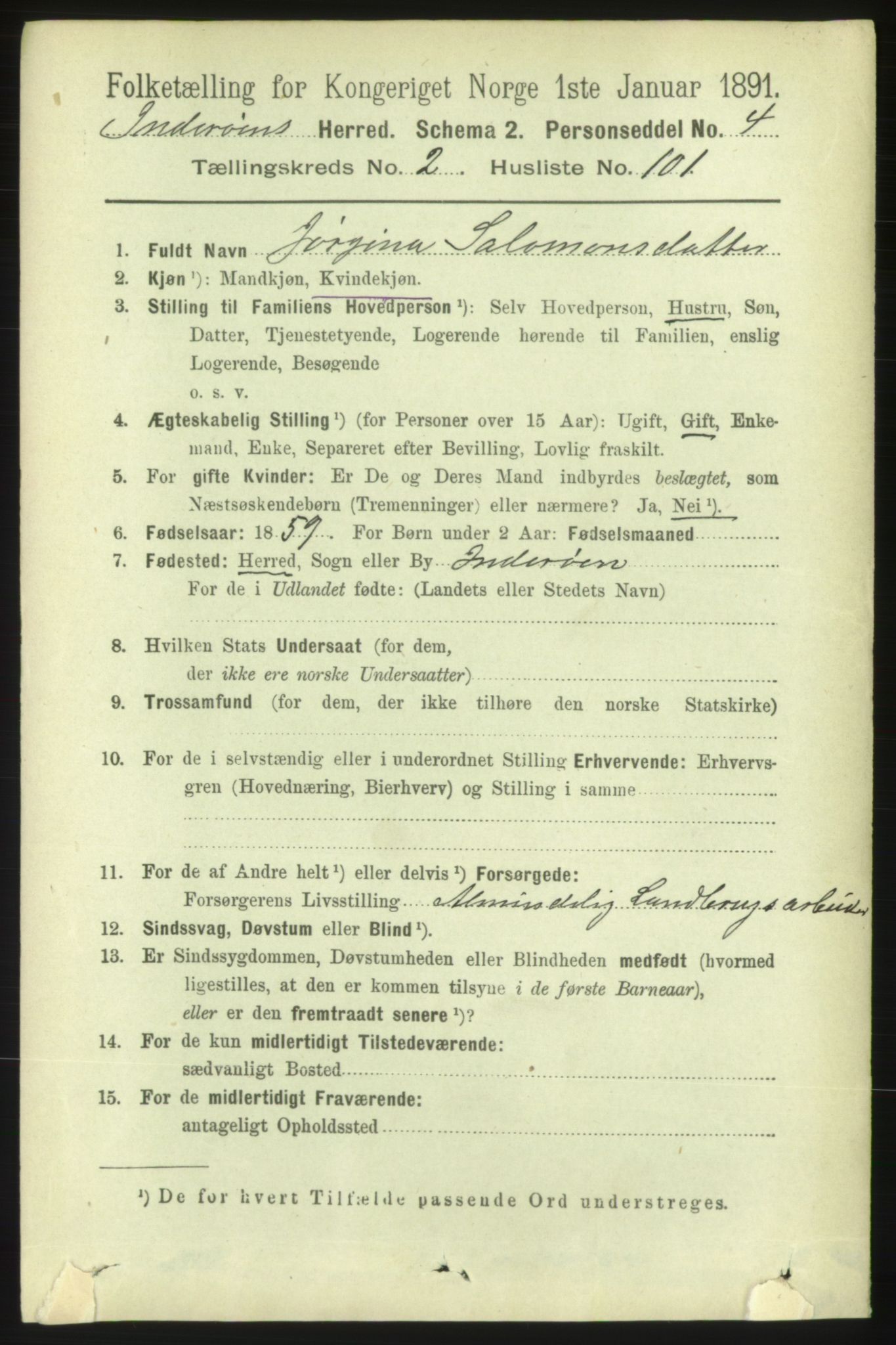 RA, 1891 census for 1729 Inderøy, 1891, p. 1853