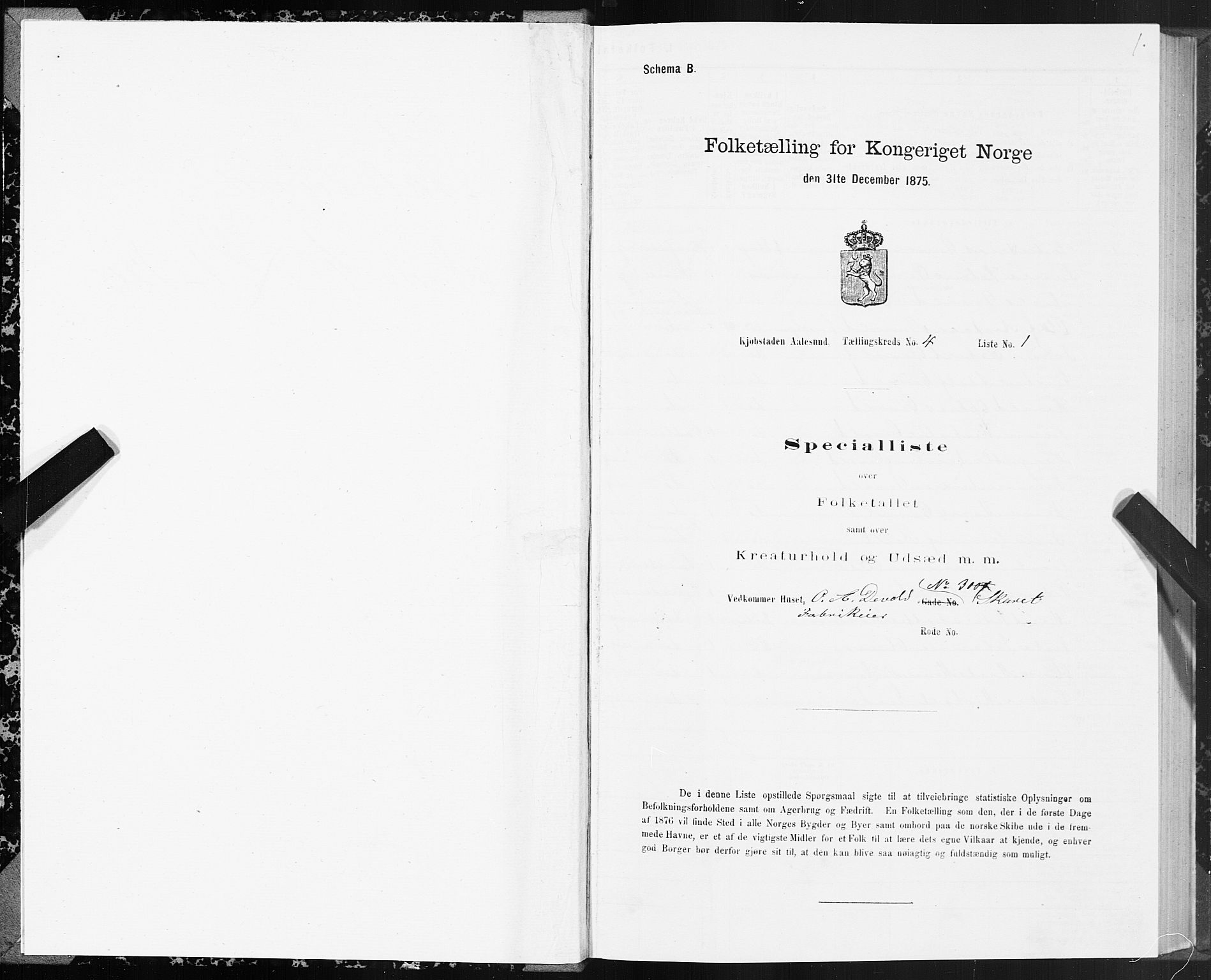SAT, 1875 census for 1501P Ålesund, 1875, p. 4001