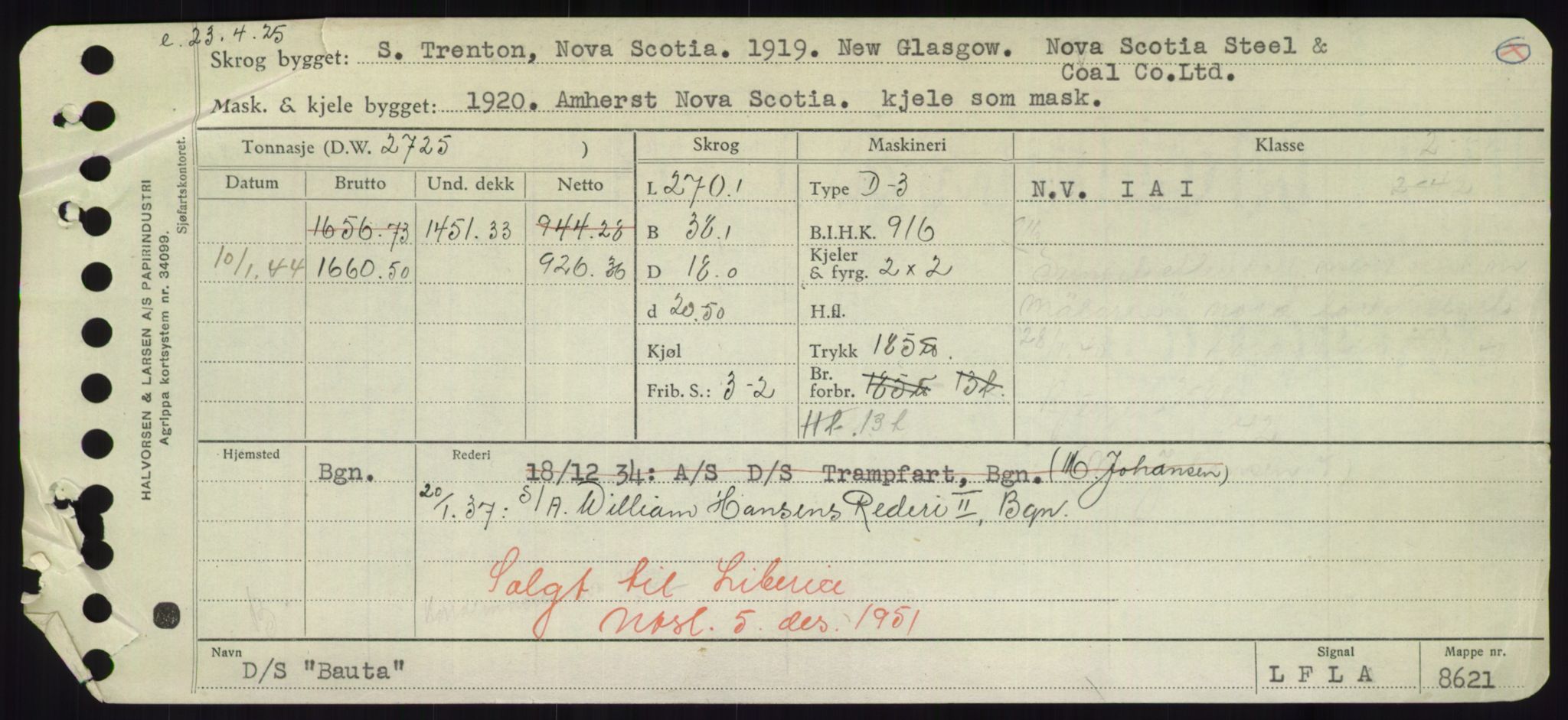 Sjøfartsdirektoratet med forløpere, Skipsmålingen, AV/RA-S-1627/H/Hd/L0003: Fartøy, B-Bev, p. 409