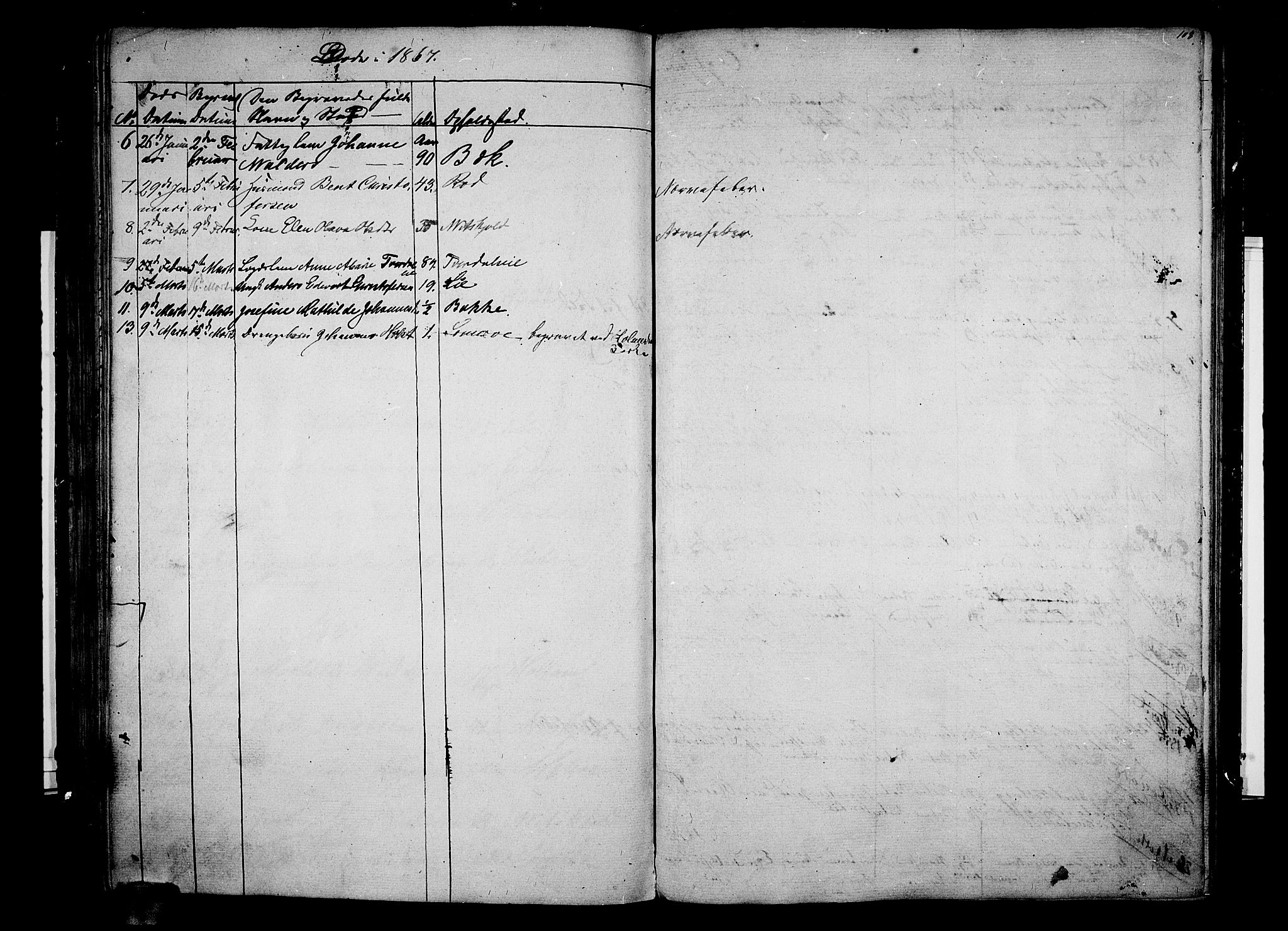 Botne kirkebøker, SAKO/A-340/G/Ga/L0001: Parish register (copy) no. I 1, 1854-1867, p. 107