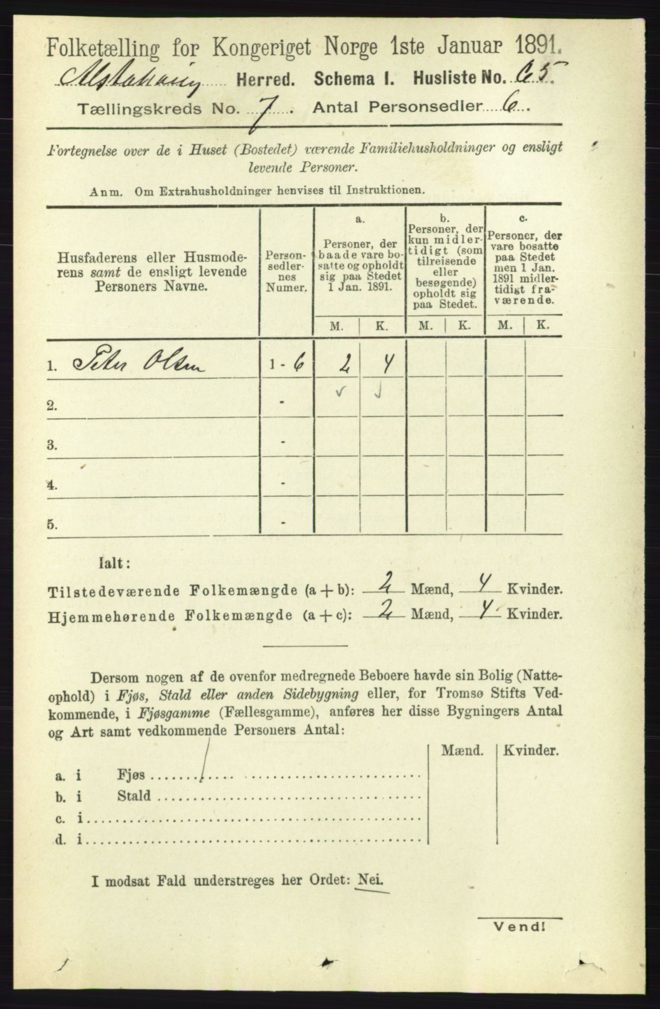 RA, 1891 census for 1820 Alstahaug, 1891, p. 2470