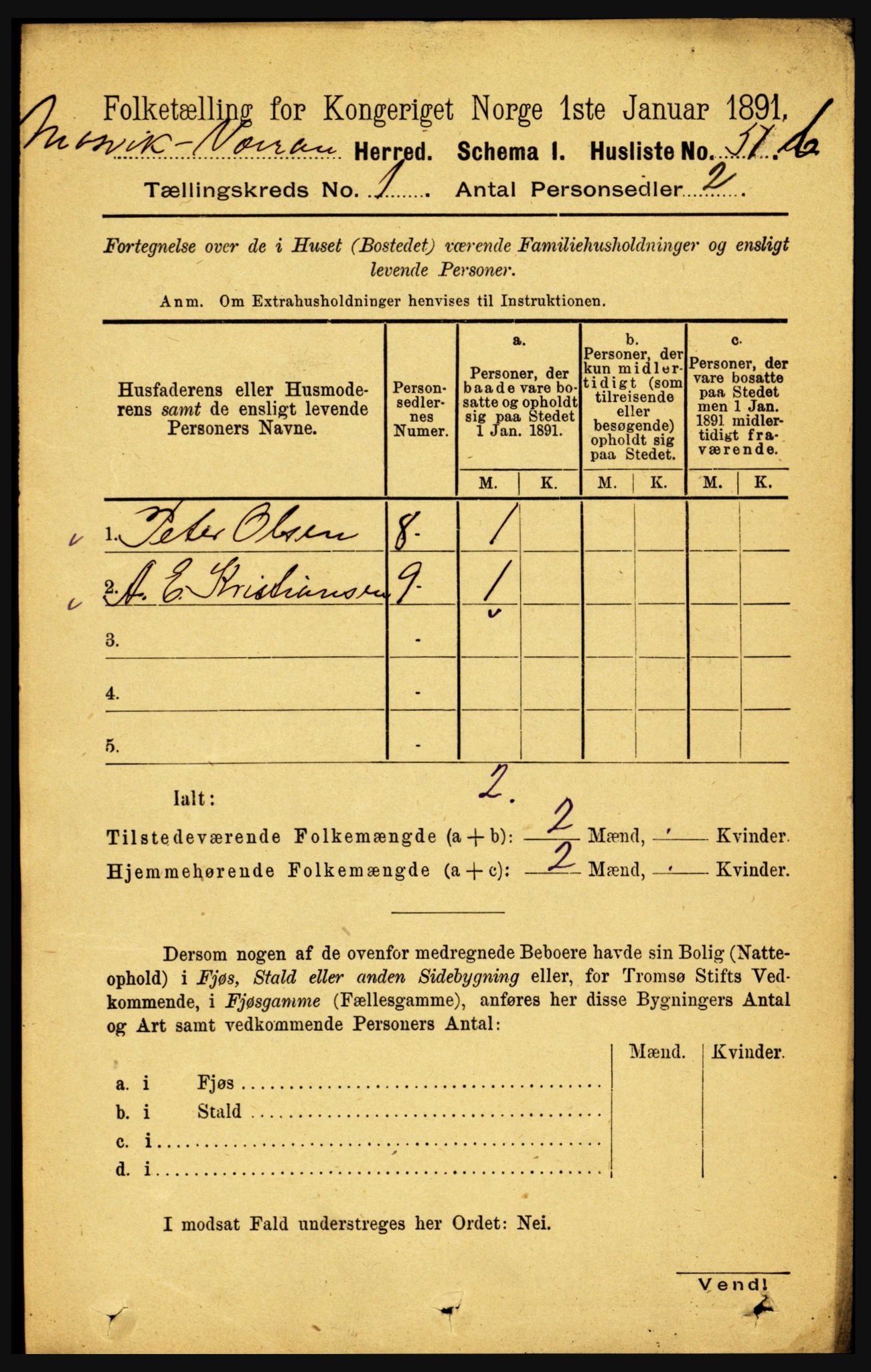 RA, 1891 census for 1723 Mosvik og Verran, 1891, p. 75