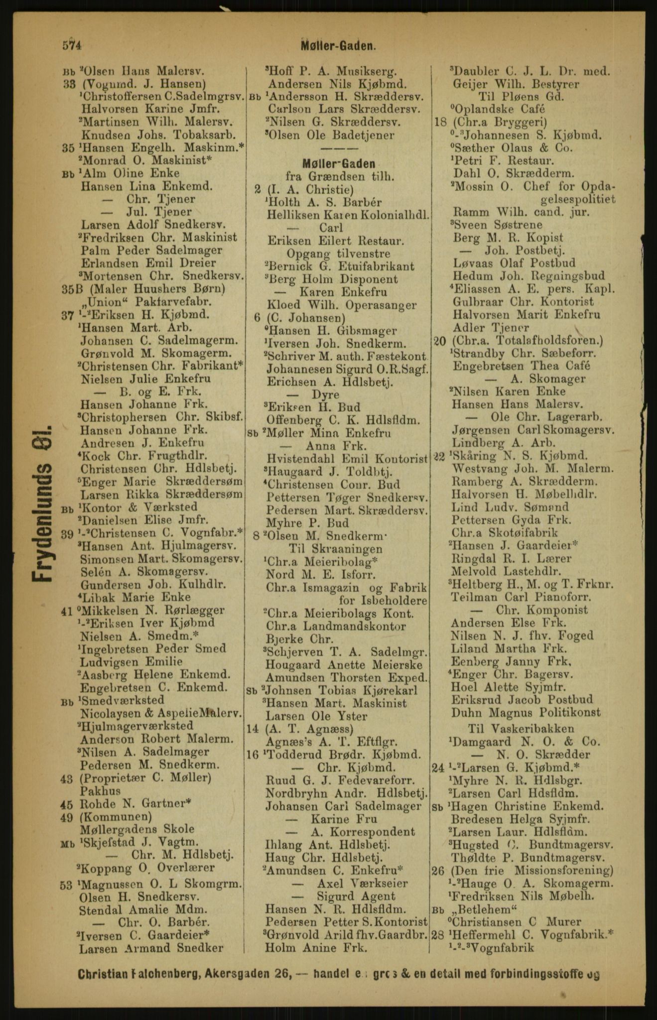 Kristiania/Oslo adressebok, PUBL/-, 1891, p. 574