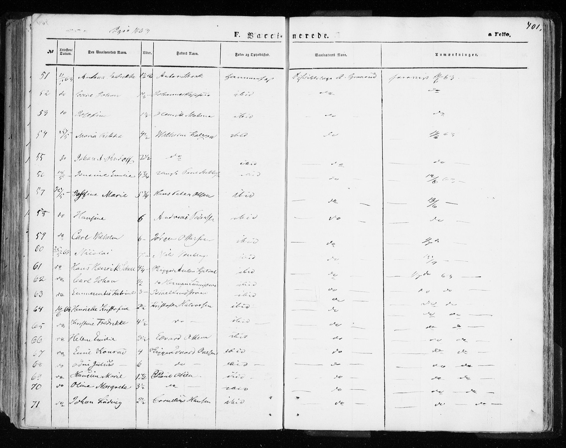 Hammerfest sokneprestkontor, AV/SATØ-S-1347/H/Ha/L0005.kirke: Parish register (official) no. 5, 1857-1869, p. 401