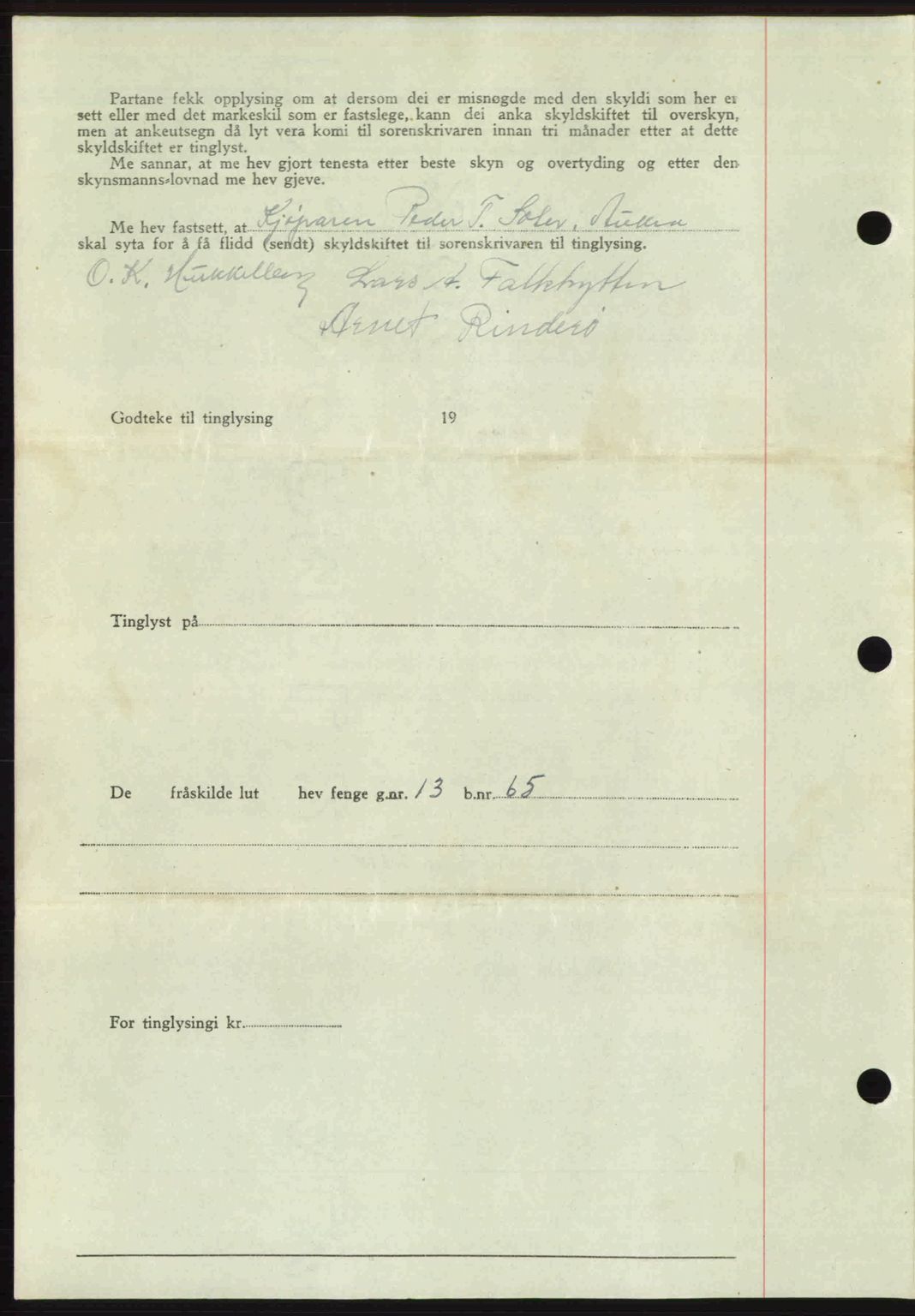 Romsdal sorenskriveri, AV/SAT-A-4149/1/2/2C: Mortgage book no. A21, 1946-1946, Diary no: : 2507/1946