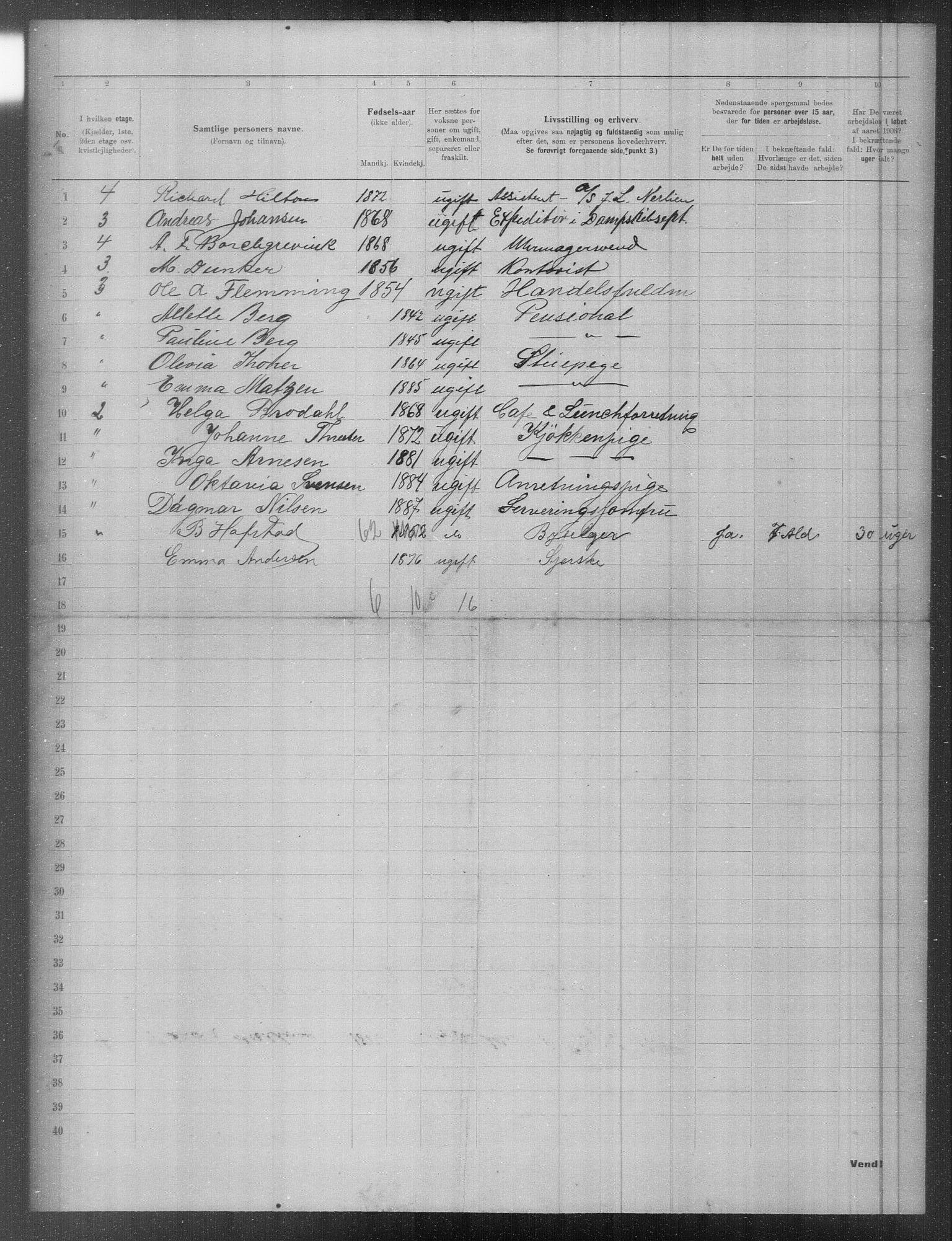 OBA, Municipal Census 1903 for Kristiania, 1903, p. 6073