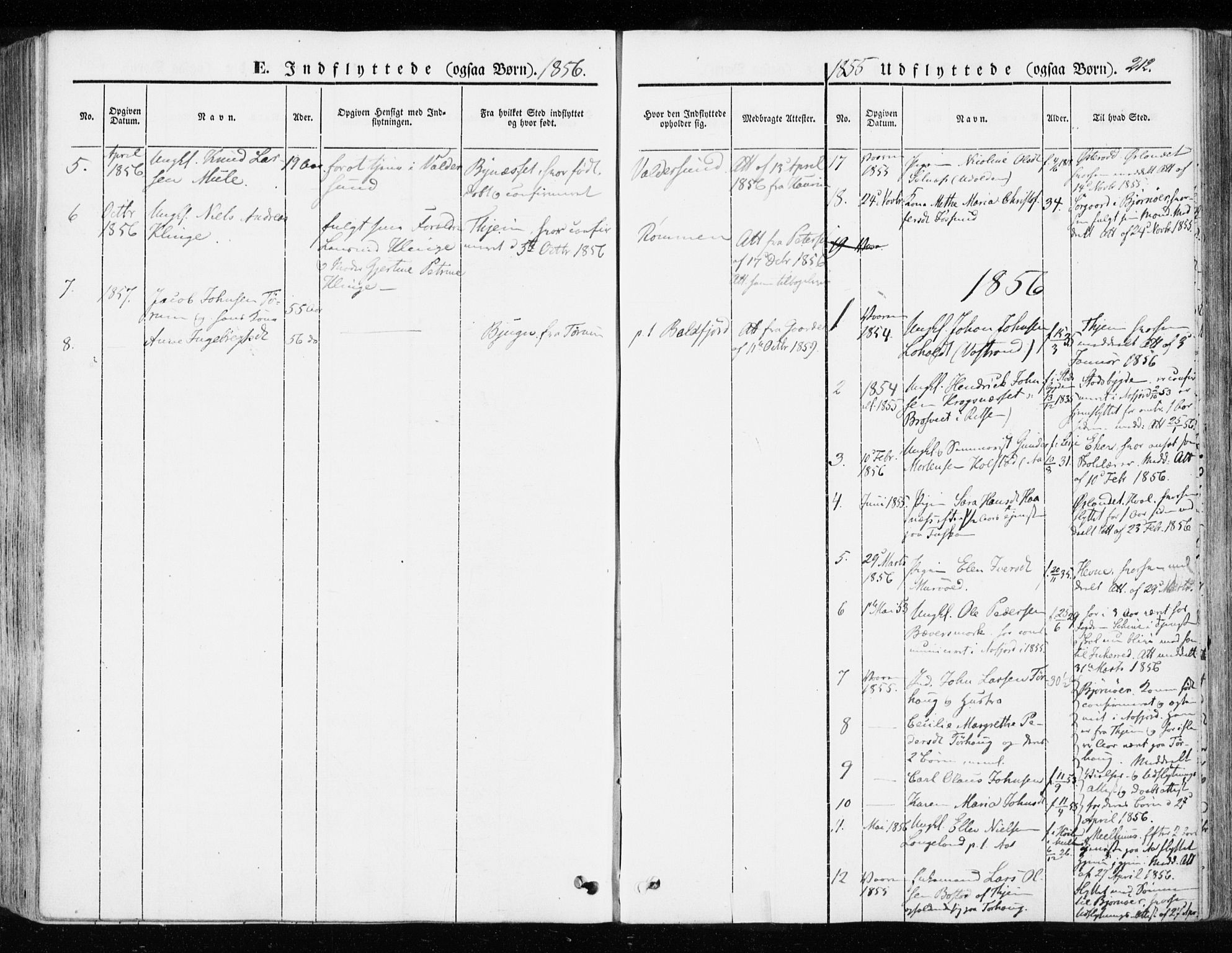 Ministerialprotokoller, klokkerbøker og fødselsregistre - Sør-Trøndelag, SAT/A-1456/655/L0677: Parish register (official) no. 655A06, 1847-1860, p. 212