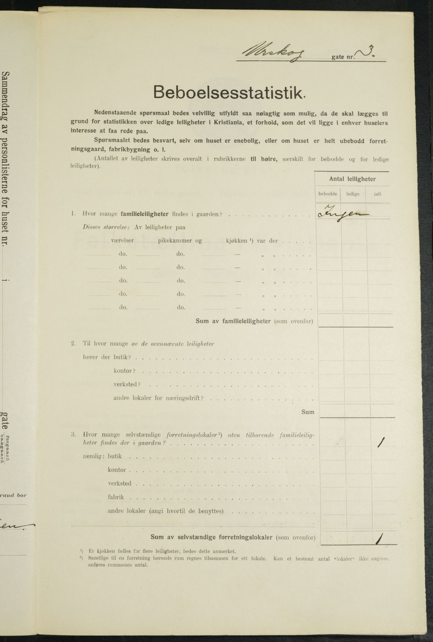 OBA, Municipal Census 1914 for Kristiania, 1914, p. 2552