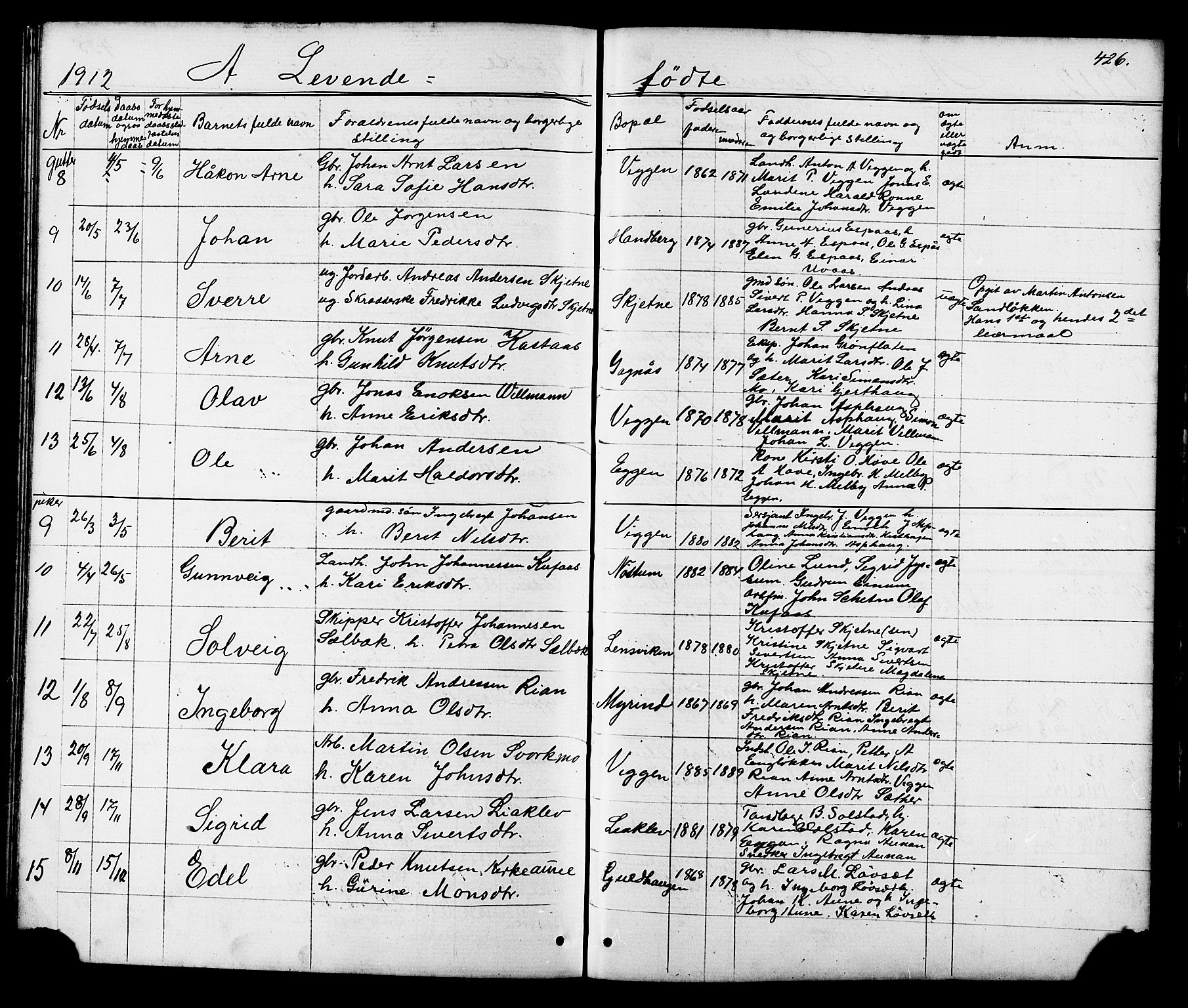 Ministerialprotokoller, klokkerbøker og fødselsregistre - Sør-Trøndelag, SAT/A-1456/665/L0777: Parish register (copy) no. 665C02, 1867-1915, p. 426