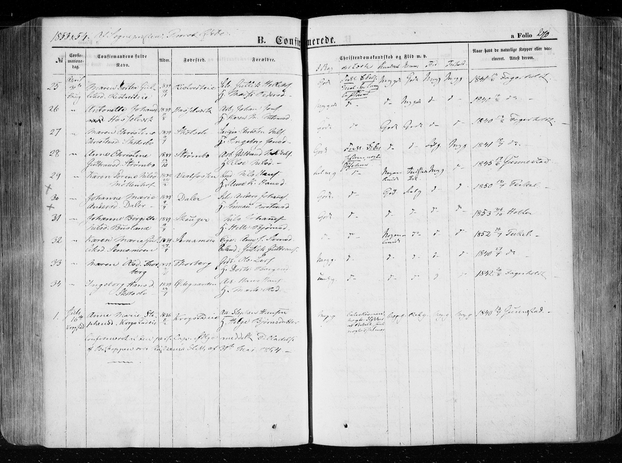 Eiker kirkebøker, AV/SAKO-A-4/F/Fa/L0014: Parish register (official) no. I 14, 1846-1854, p. 270