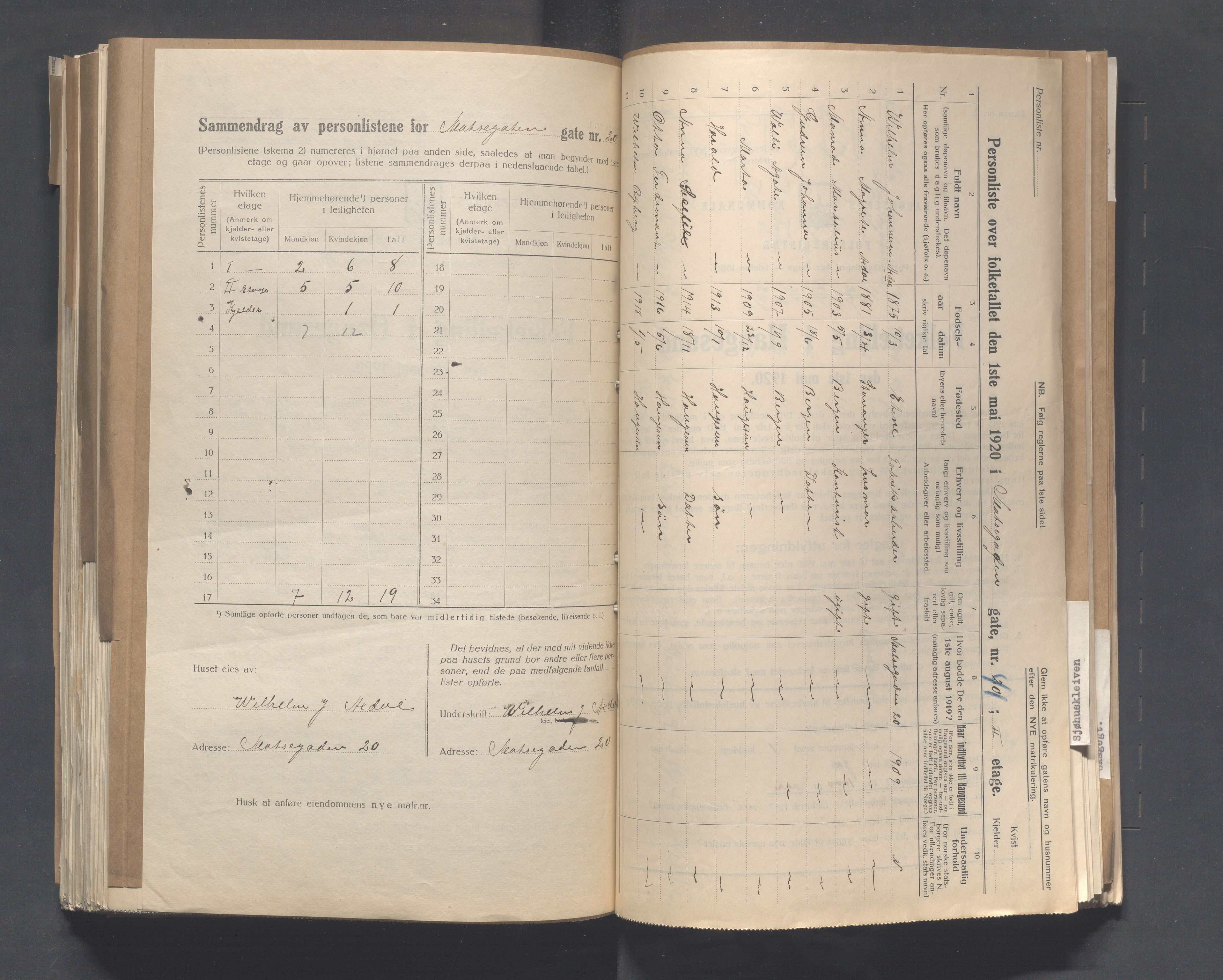 IKAR, Local census 1.5.1920 for Haugesund, 1920, p. 6258