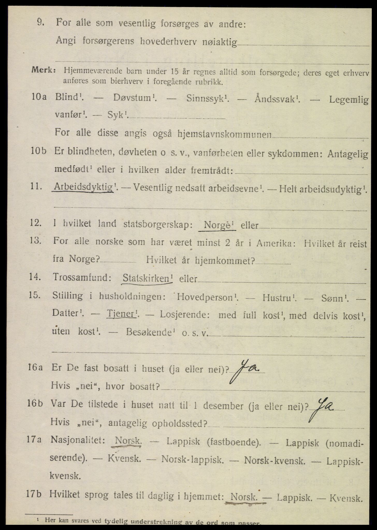 SAT, 1920 census for Dønnes, 1920, p. 3357