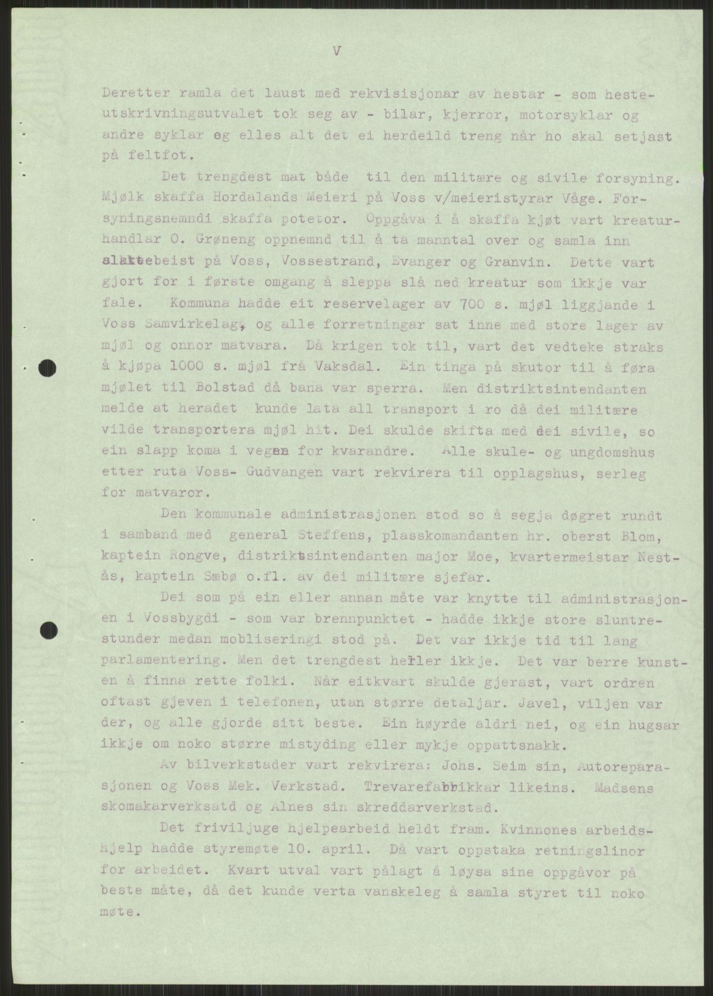 Forsvaret, Forsvarets krigshistoriske avdeling, RA/RAFA-2017/Y/Ya/L0015: II-C-11-31 - Fylkesmenn.  Rapporter om krigsbegivenhetene 1940., 1940, p. 443