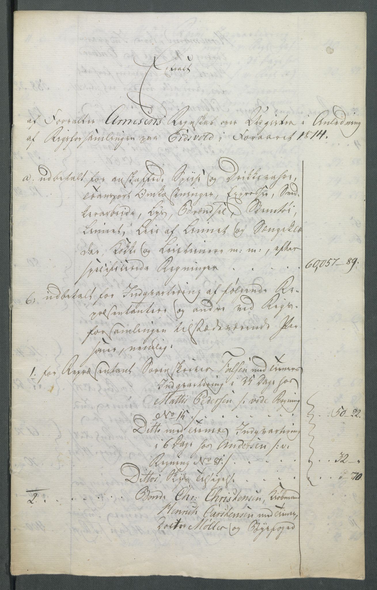 5. departement for finans-, handels- og tollfaget, RA/S-3893/C/Cb/L0014: Regninger fra Riksforsamlingens deputerede, 1814, p. 5