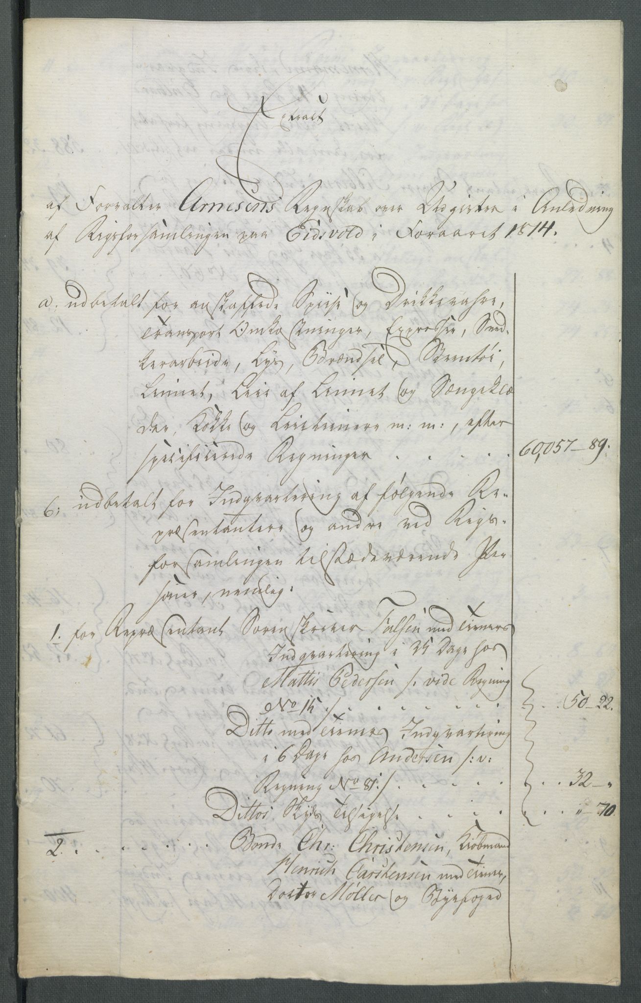 5. departement for finans-, handels- og tollfaget, AV/RA-S-3893/C/Cb/L0014: Regninger fra Riksforsamlingens deputerede, 1814, p. 5