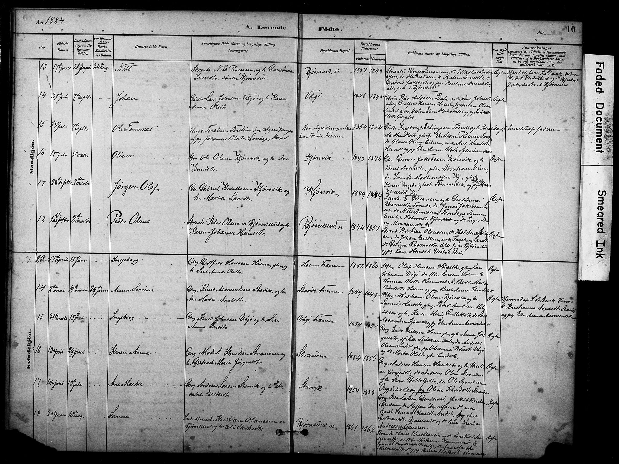 Ministerialprotokoller, klokkerbøker og fødselsregistre - Møre og Romsdal, AV/SAT-A-1454/565/L0755: Parish register (copy) no. 565C04, 1883-1903, p. 10