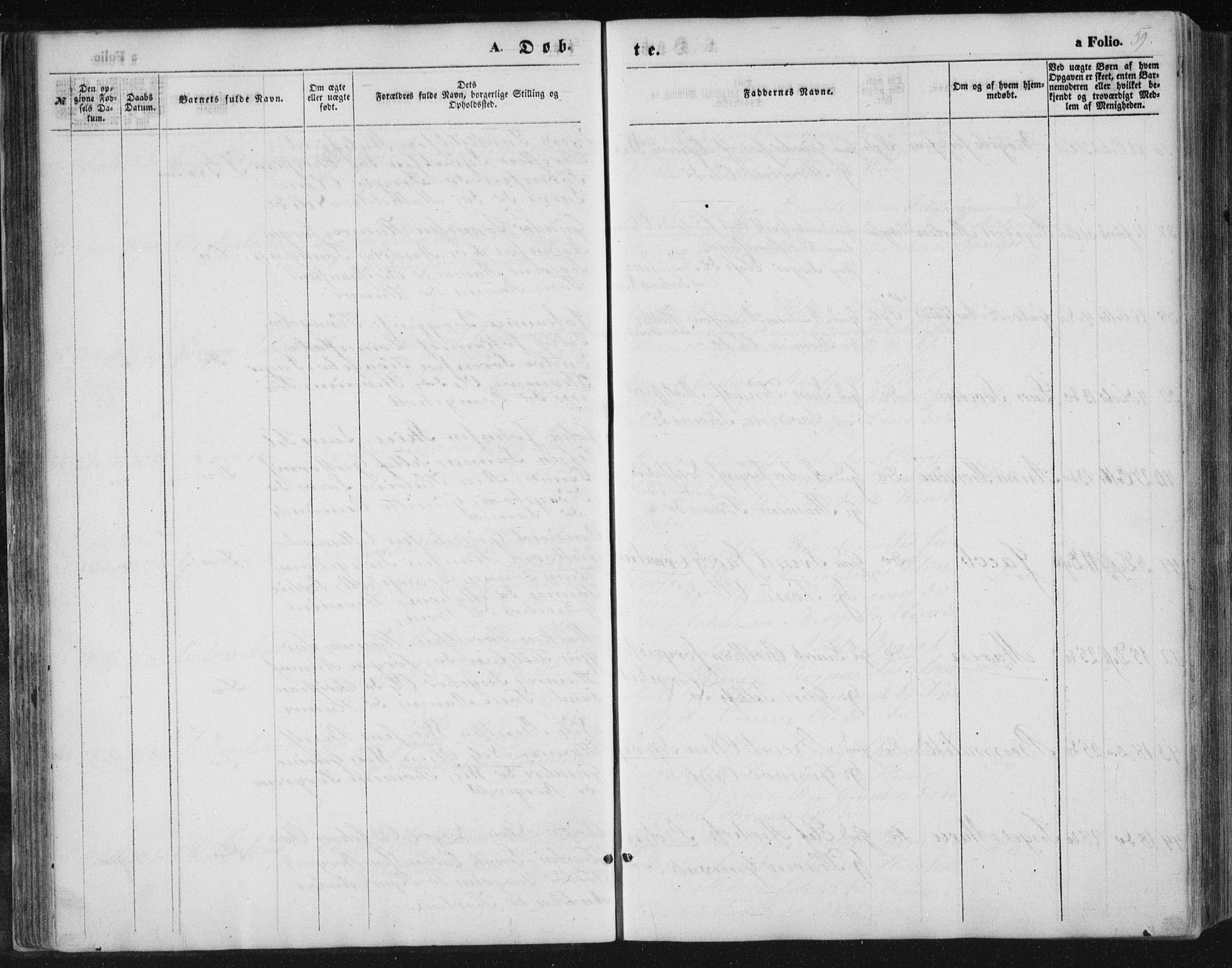 Tveit sokneprestkontor, AV/SAK-1111-0043/F/Fb/L0003: Parish register (copy) no. B 3, 1854-1886, p. 59