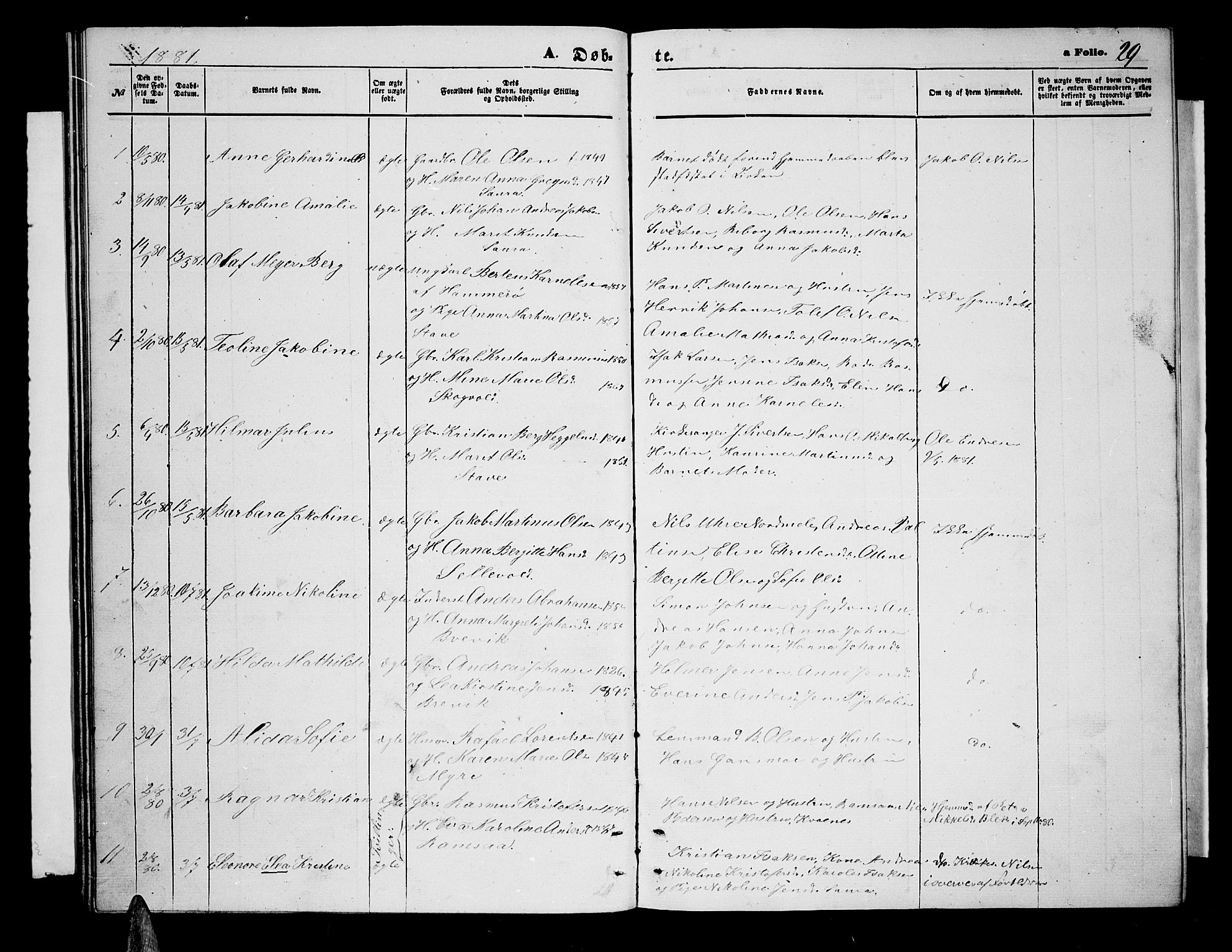 Ministerialprotokoller, klokkerbøker og fødselsregistre - Nordland, AV/SAT-A-1459/897/L1412: Parish register (copy) no. 897C02, 1867-1886, p. 29