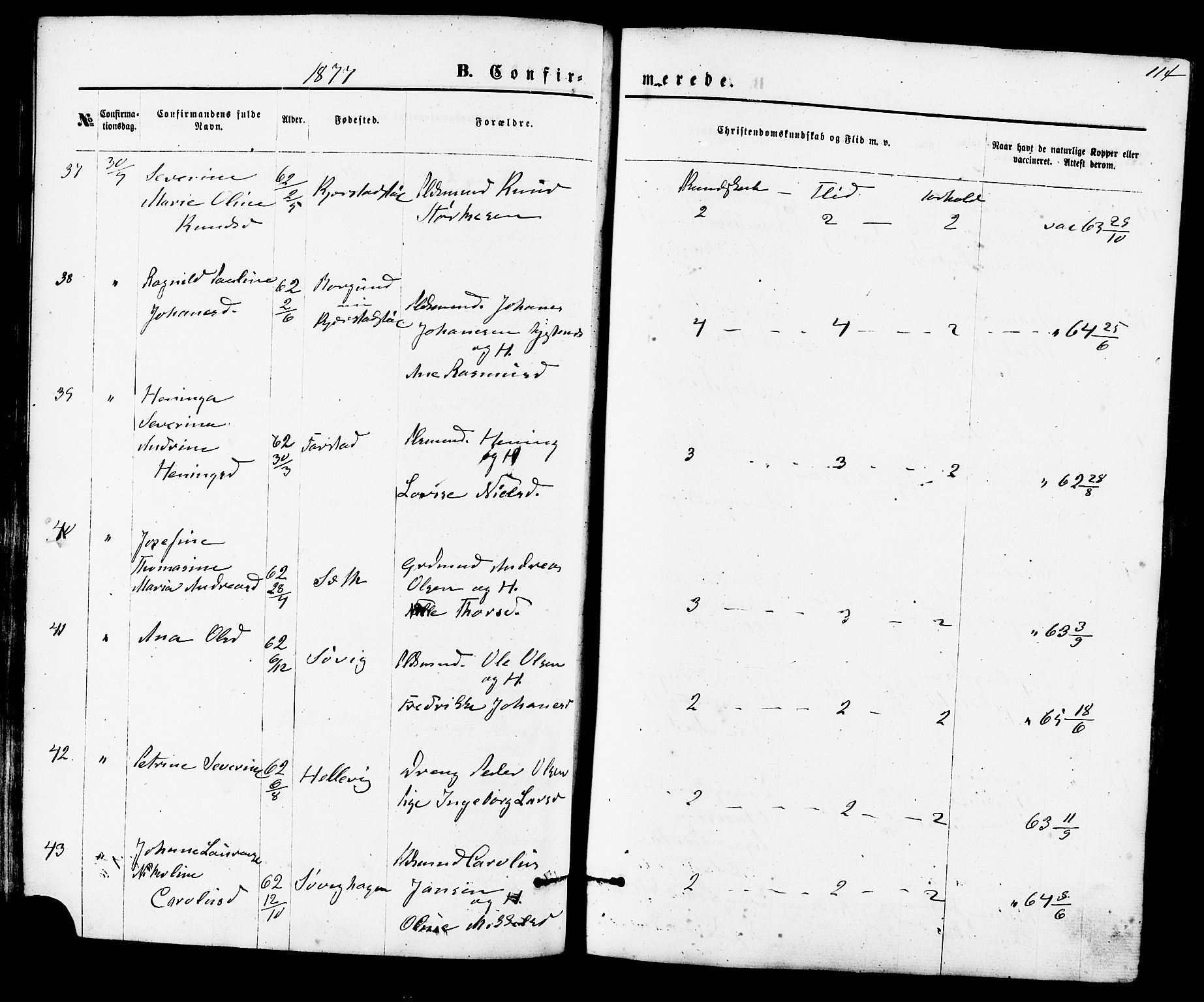 Ministerialprotokoller, klokkerbøker og fødselsregistre - Møre og Romsdal, SAT/A-1454/536/L0500: Parish register (official) no. 536A09, 1876-1889, p. 114