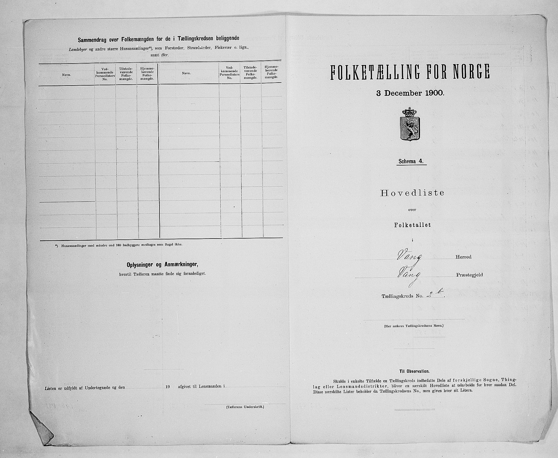 SAH, 1900 census for Vang, 1900, p. 13