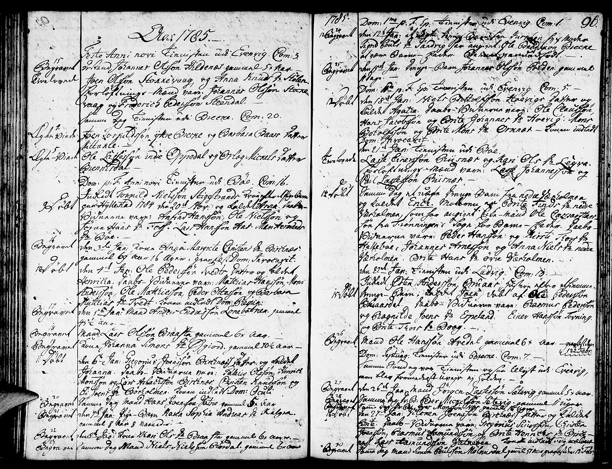 Gulen sokneprestembete, SAB/A-80201/H/Haa/Haaa/L0013: Parish register (official) no. A 13, 1776-1787, p. 96