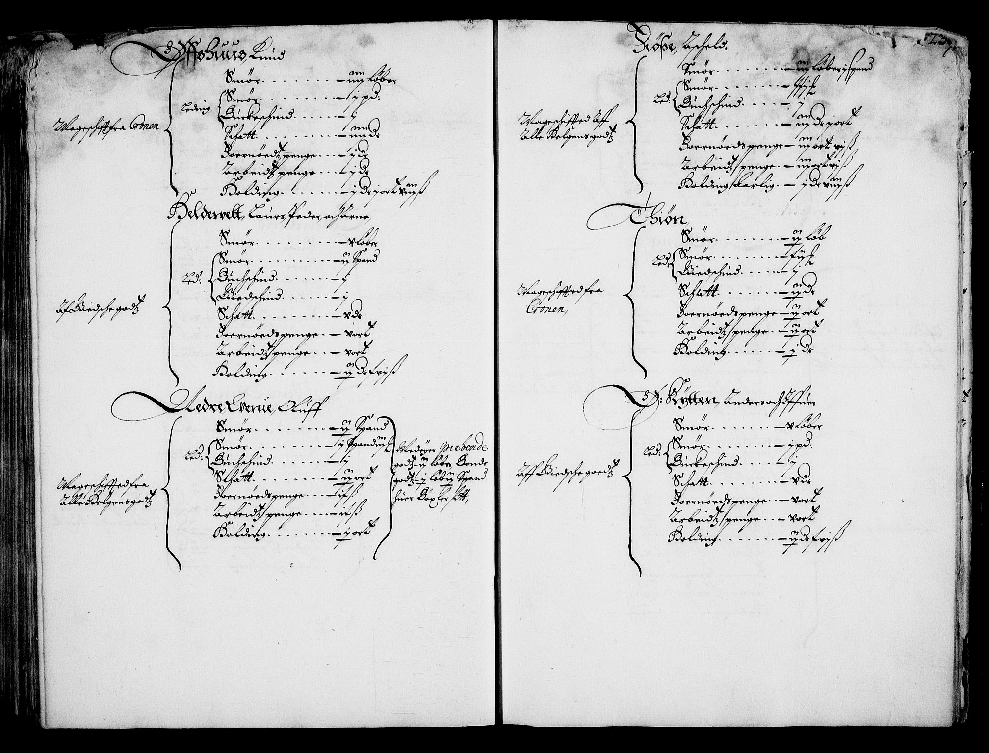 Rentekammeret inntil 1814, Realistisk ordnet avdeling, AV/RA-EA-4070/On/L0001/0001: Statens gods / [Jj 1]: Jordebok over Hannibal Sehesteds gods, 1651, p. 224