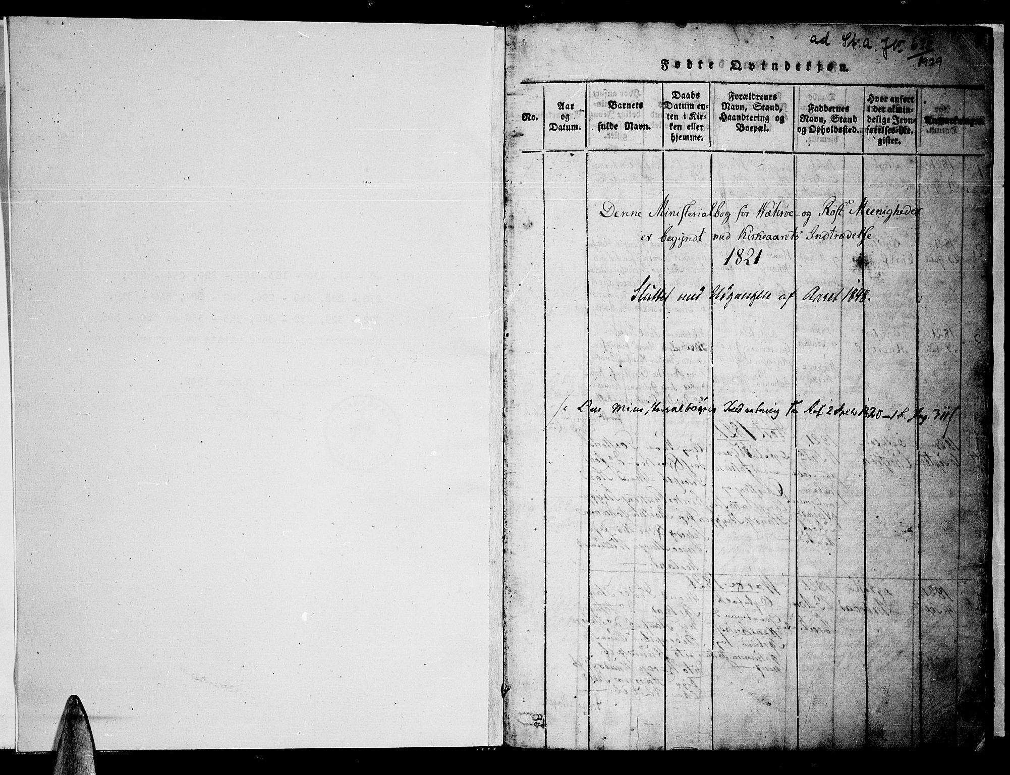 Ministerialprotokoller, klokkerbøker og fødselsregistre - Nordland, SAT/A-1459/807/L0120: Parish register (official) no. 807A03, 1821-1848, p. 1