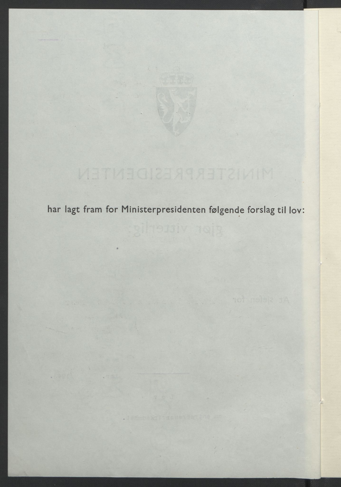 NS-administrasjonen 1940-1945 (Statsrådsekretariatet, de kommisariske statsråder mm), RA/S-4279/D/Db/L0099: Lover, 1943, p. 280
