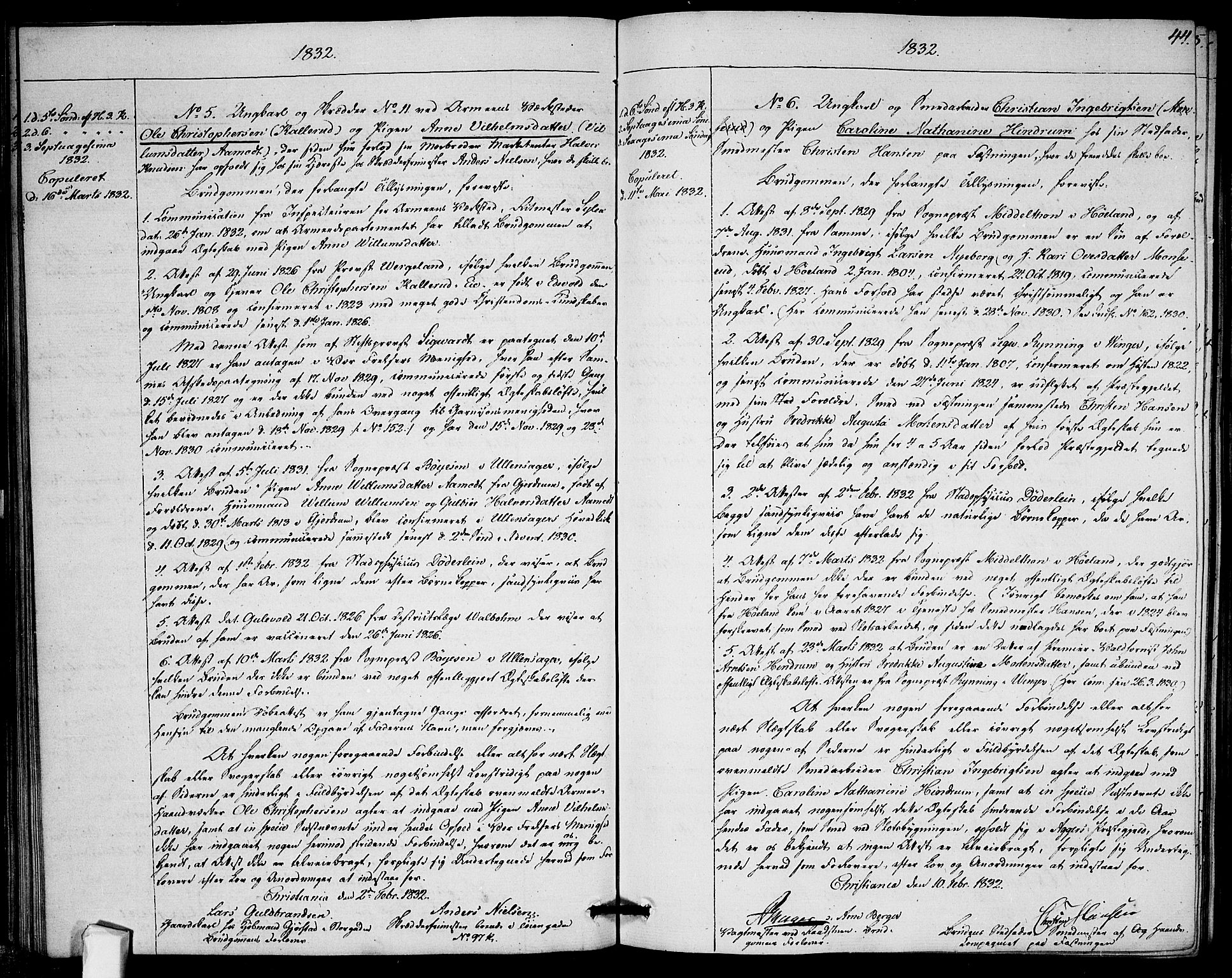 Garnisonsmenigheten Kirkebøker, SAO/A-10846/H/Ha/L0002: Banns register no. I 2, 1829-1835, p. 44