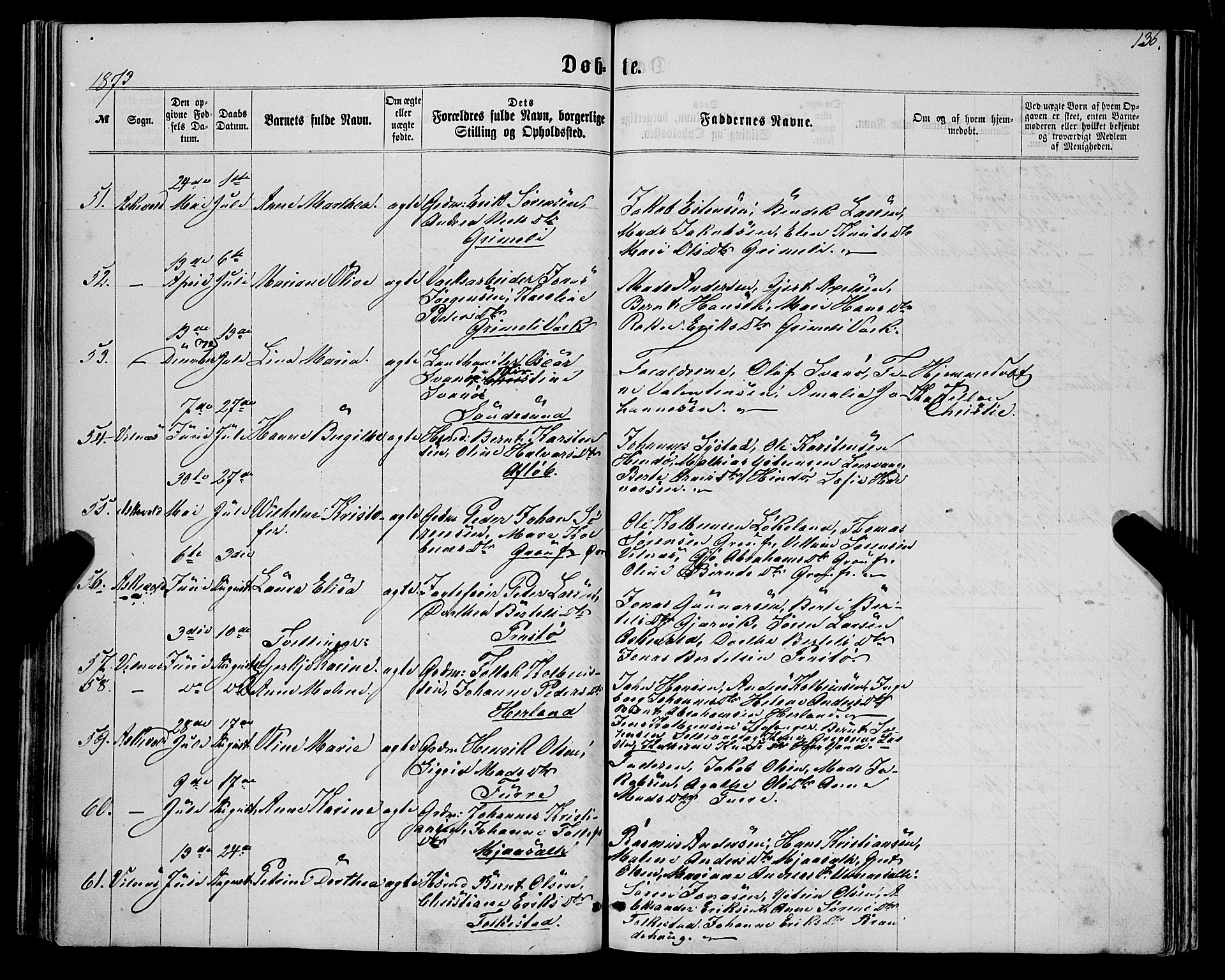 Askvoll sokneprestembete, AV/SAB-A-79501/H/Haa/Haaa/L0012: Parish register (official) no. A 12, 1859-1878, p. 136