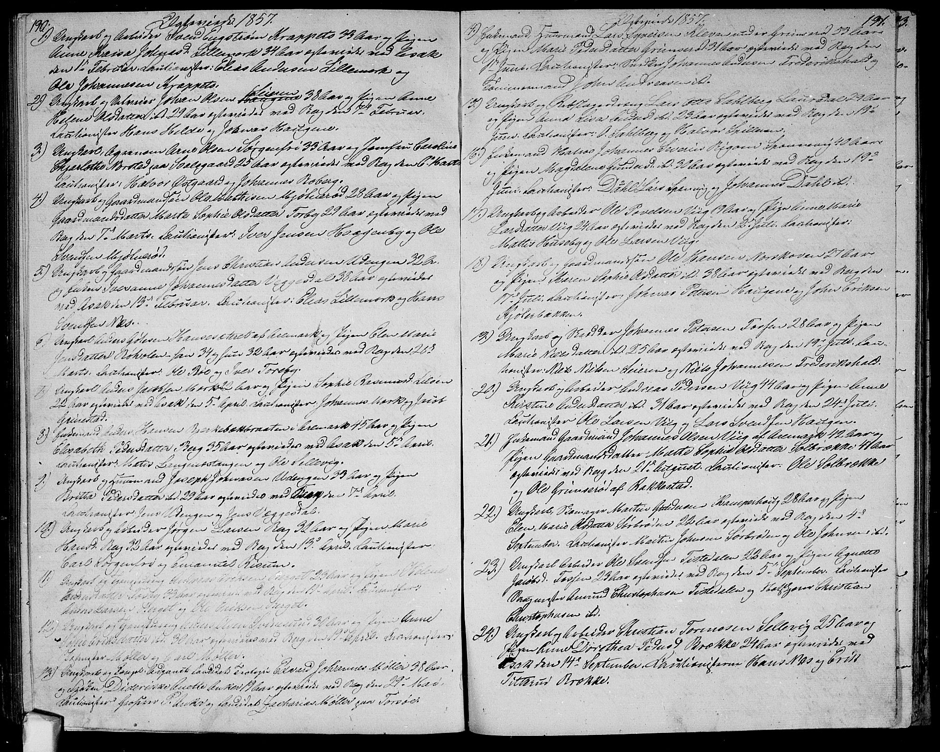 Berg prestekontor Kirkebøker, SAO/A-10902/G/Ga/L0003: Parish register (copy) no.  I 3, 1850-1866, p. 190-191