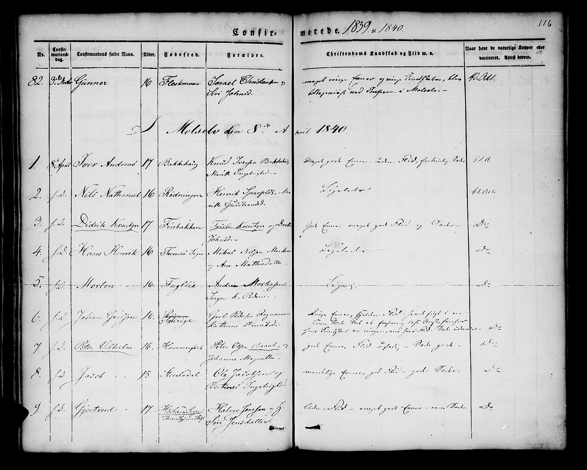 Lenvik sokneprestembete, SATØ/S-1310/H/Ha/Haa/L0004kirke: Parish register (official) no. 4, 1832-1844, p. 116