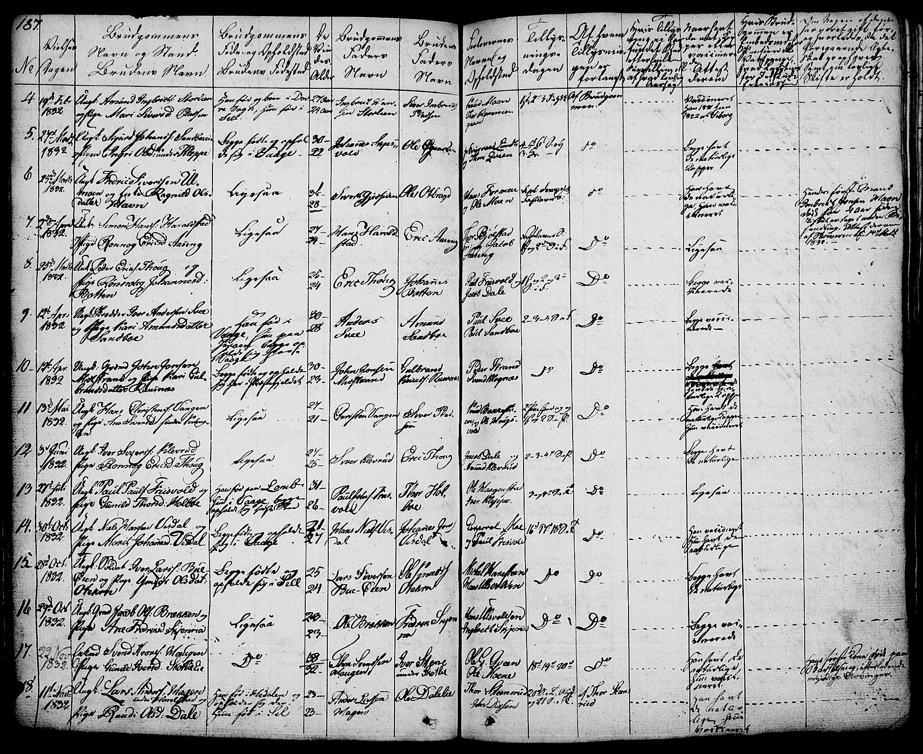 Vågå prestekontor, SAH/PREST-076/H/Ha/Haa/L0004: Parish register (official) no. 4 /1, 1827-1842, p. 187