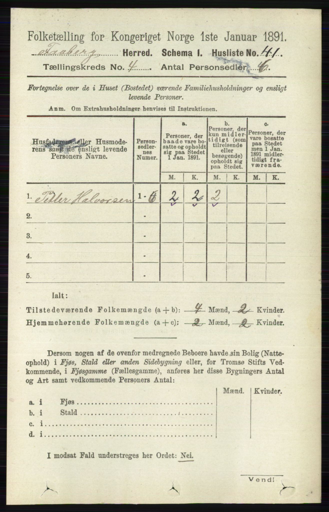 RA, 1891 census for 0524 Fåberg, 1891, p. 1206