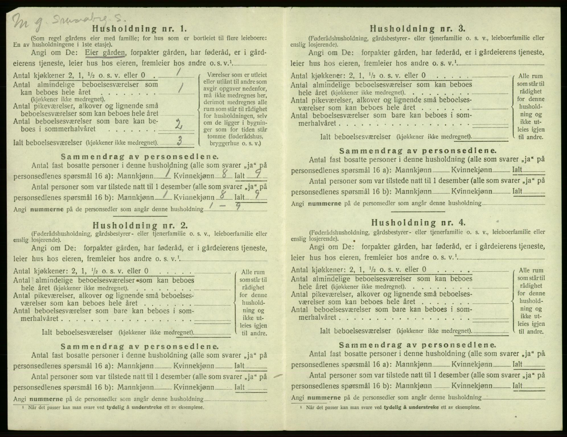 SAB, 1920 census for Sveio, 1920, p. 315