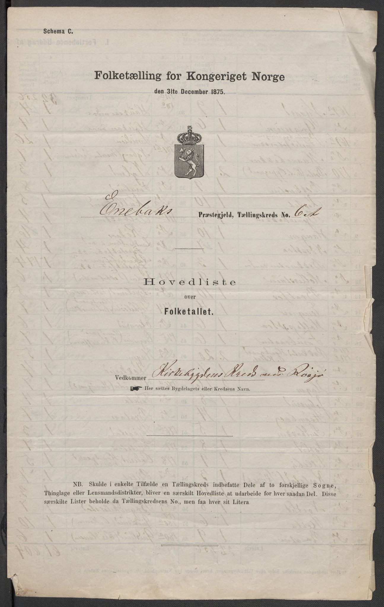 RA, 1875 census for 0229P Enebakk, 1875, p. 22