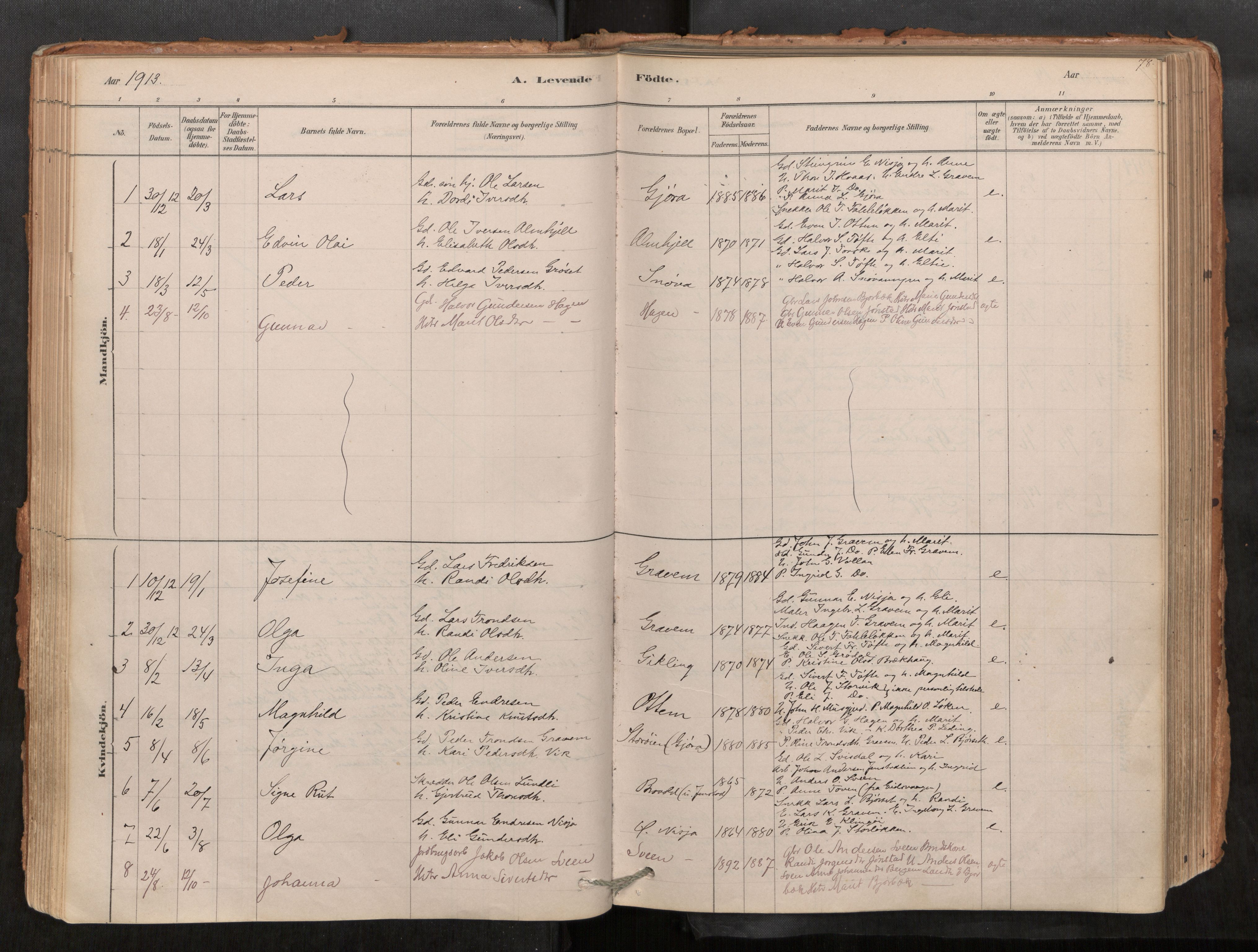 Sunndal sokneprestkontor, AV/SAT-A-1085/1/I/I1/I1a/L0001: Parish register (official) no. 1, 1877-1914, p. 78