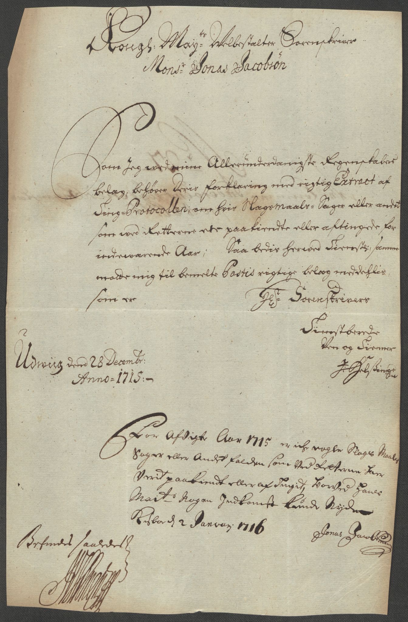 Rentekammeret inntil 1814, Reviderte regnskaper, Fogderegnskap, AV/RA-EA-4092/R63/L4323: Fogderegnskap Inderøy, 1715, p. 283