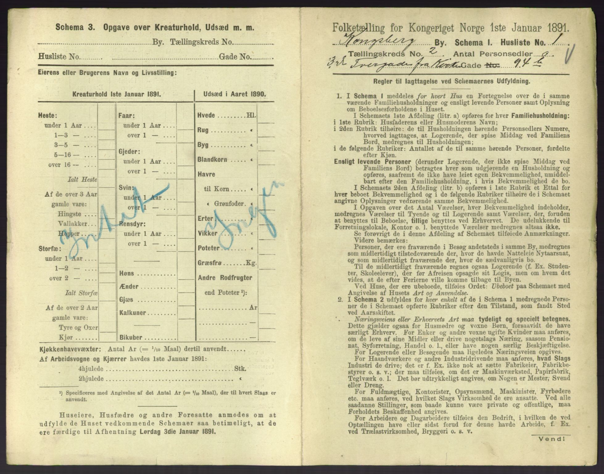 RA, 1891 census for 0604 Kongsberg, 1891, p. 193