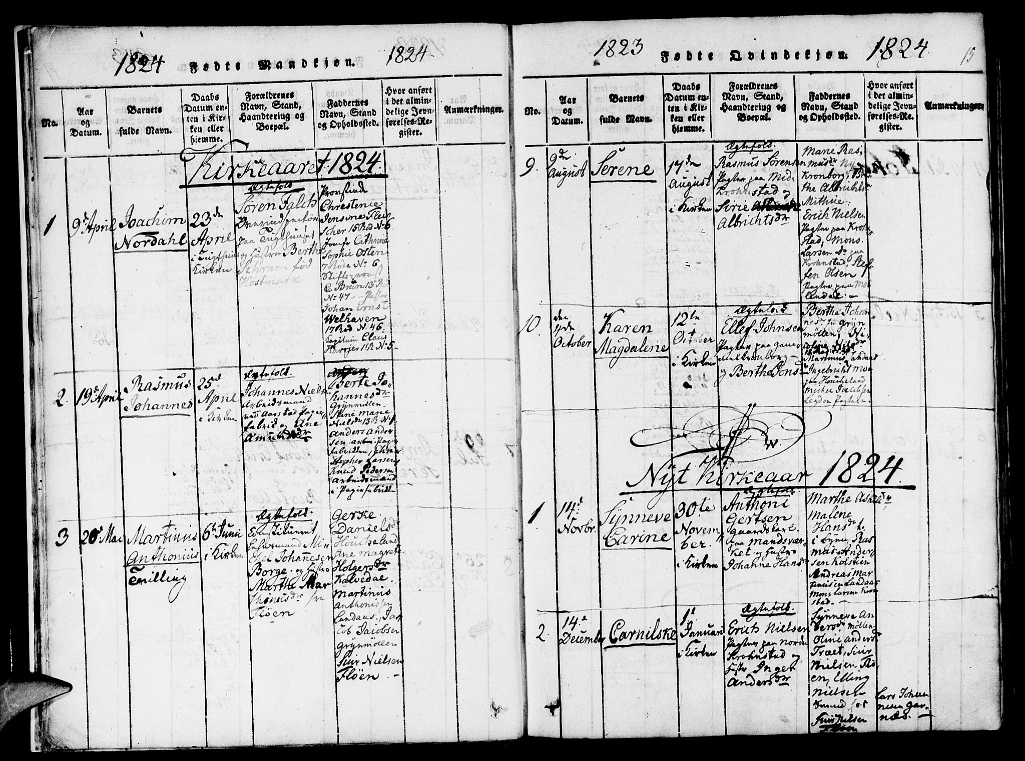 St. Jørgens hospital og Årstad sokneprestembete, SAB/A-99934: Parish register (official) no. A 3, 1815-1843, p. 15