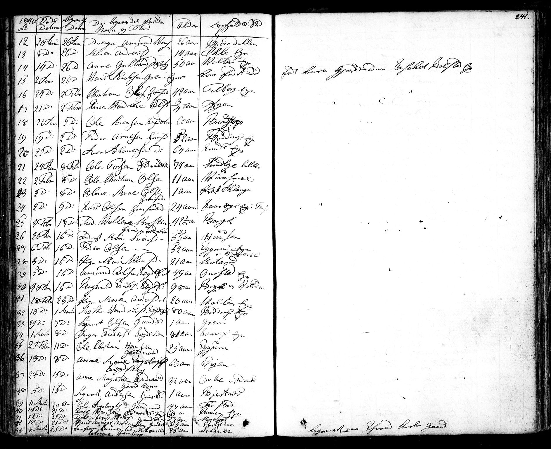 Nes prestekontor Kirkebøker, AV/SAO-A-10410/F/Fa/L0006: Parish register (official) no. I 6, 1833-1845, p. 241